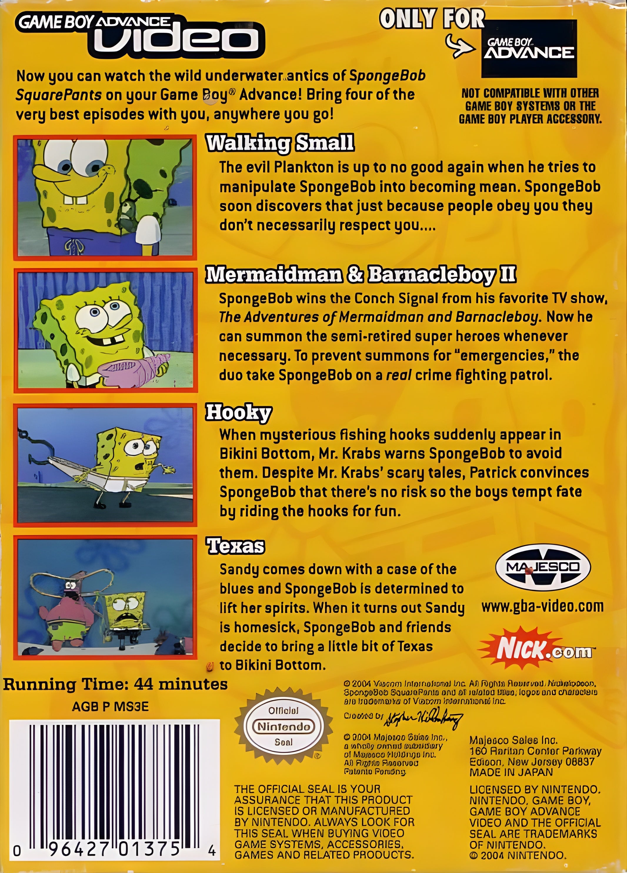 SpongeBob SquarePants Volume 3 Game Boy Advance - Video Game - Used - CaveGamers - Image 2