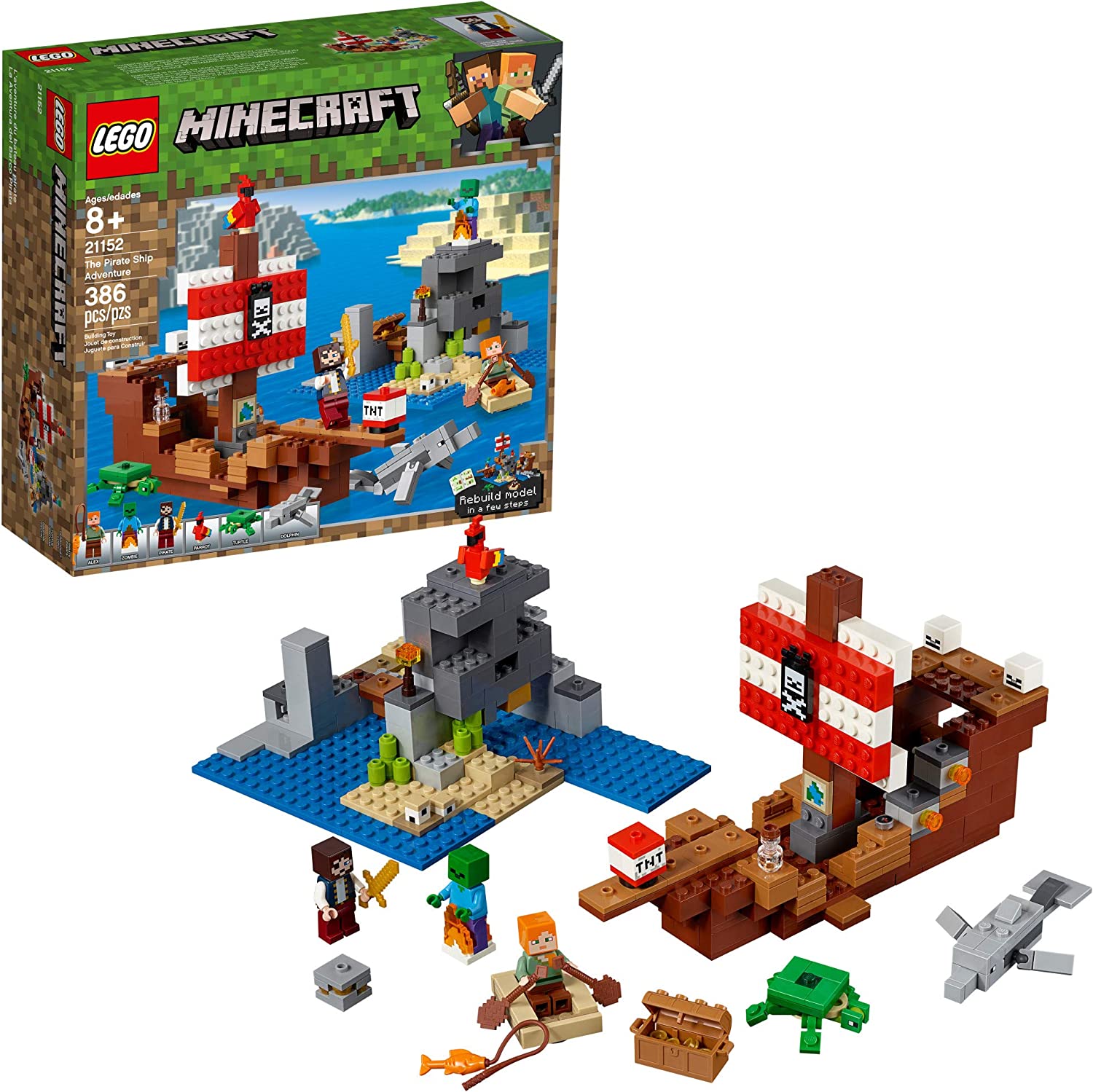 LEGO Minecraft The Pirate Ship Adventure 21152 Building Sets - Toys - New - CaveGamers