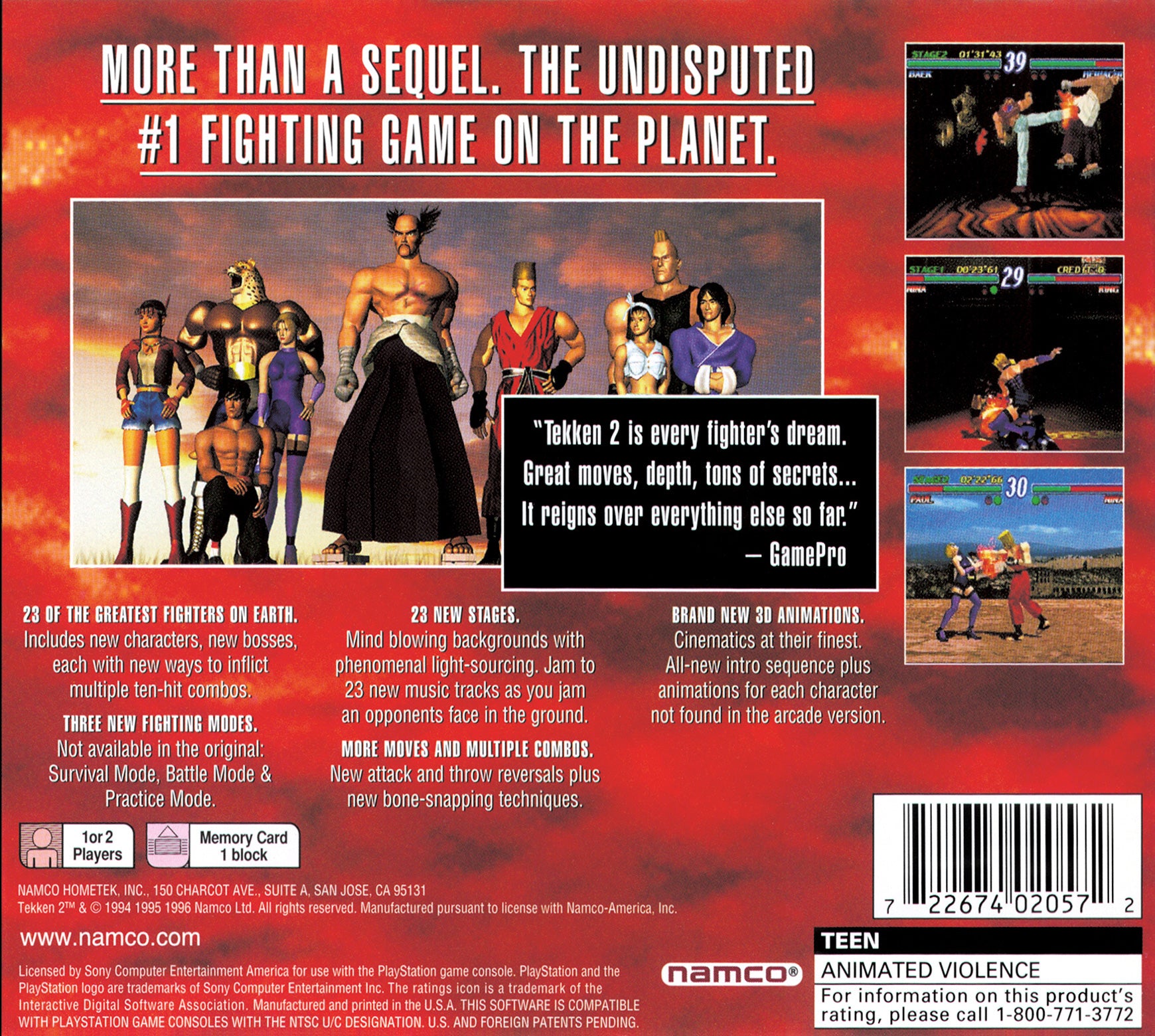 Tekken 2 Playstation - Video Game - Used - CaveGamers - Image 2