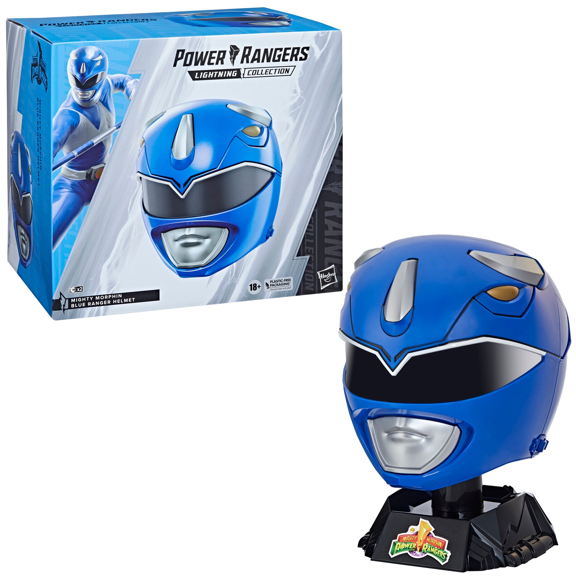 Power Rangers Lightning Collection Mighty Morphin Blue Ranger Helmet Prop Replicas - Toys - New - CaveGamers - Image 2