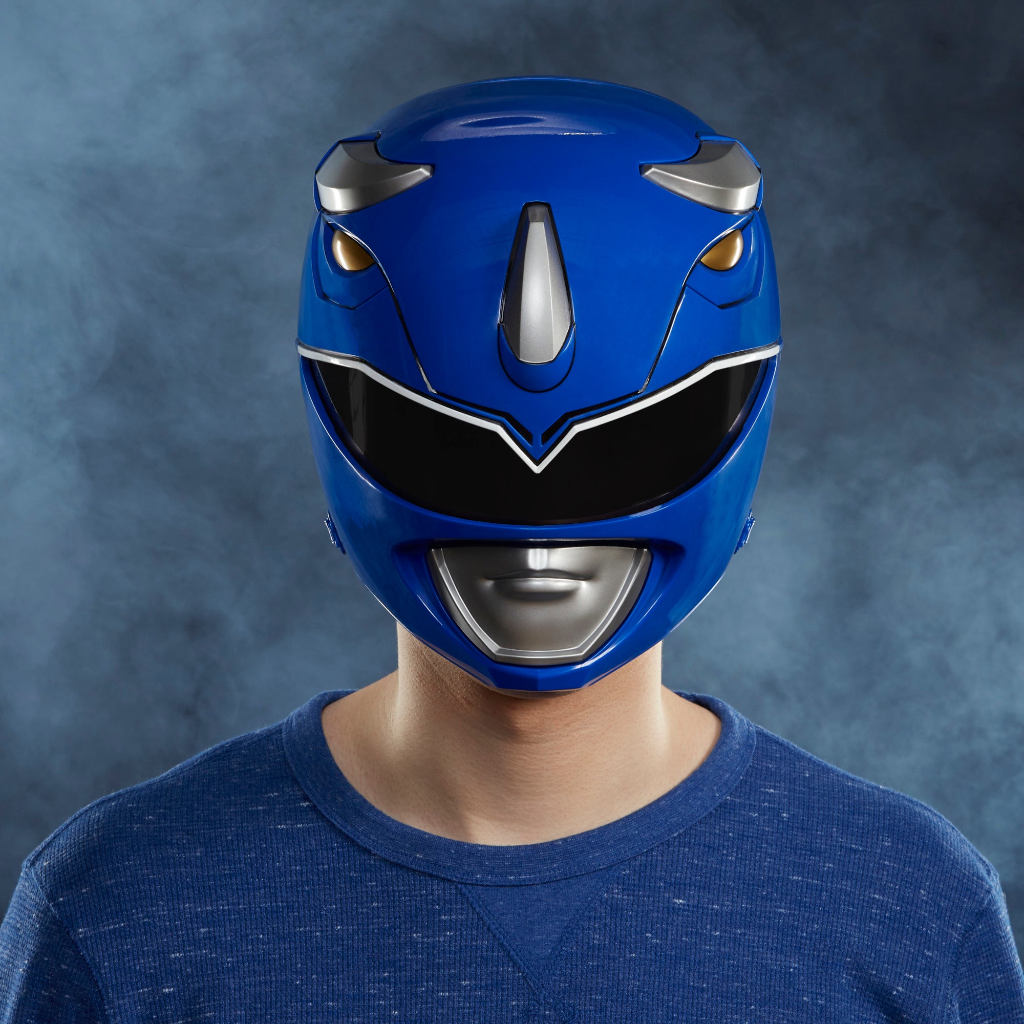 blue power ranger motorcycle helmet Power Rangers Lightning Collection Mighty Morphin Blue Ranger Helmet