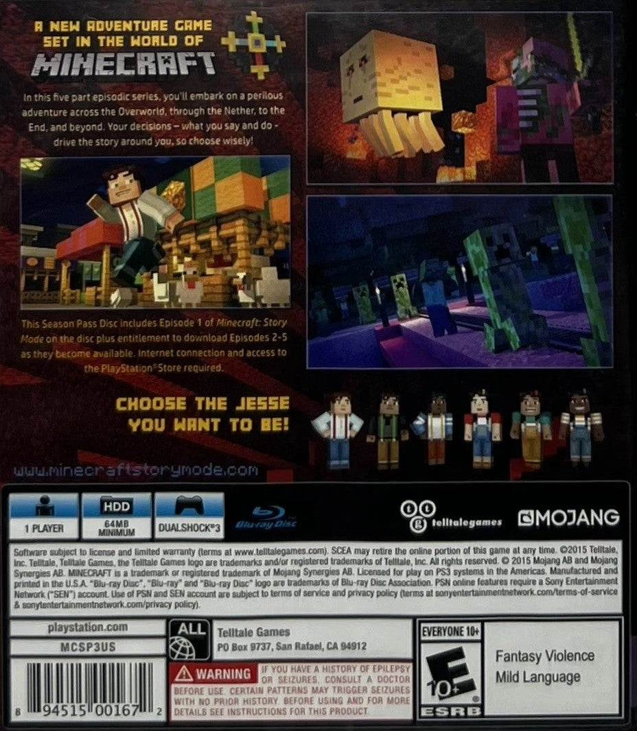Minecraft: Story Mode PS3 - Video Game - Used - CaveGamers - Image 2