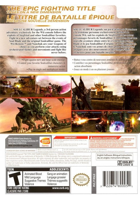 Soul Calibur Legends Wii - Video Game - Used - CaveGamers - Image 2