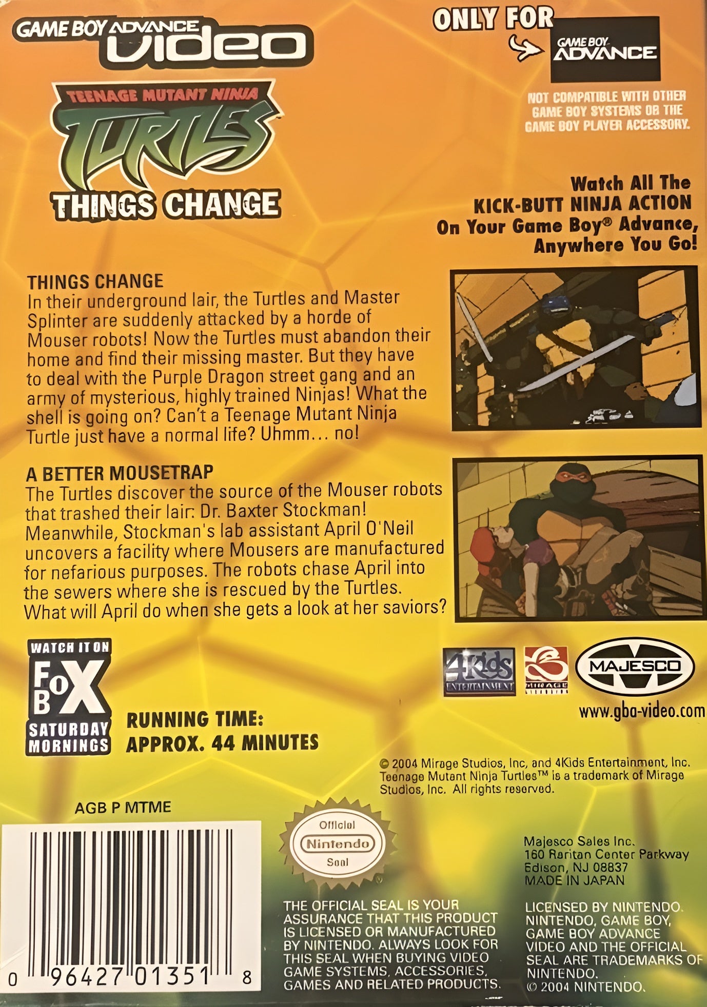 Teenage Mutant Ninja Turtles, Vol. 1 (Things Change /A better Mousetrap) Game Boy Advance - Video Game - Used - CaveGamers - Image 2