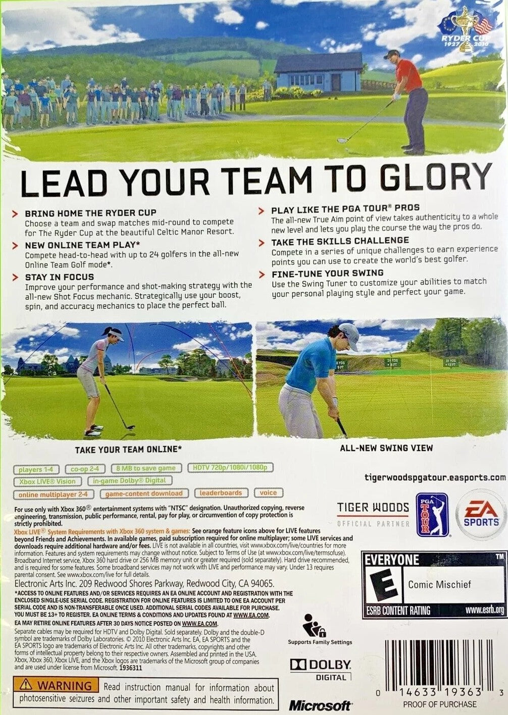 Tiger Woods PGA Tour 11 Xbox 360 - Video Game - Used - CaveGamers - Image 2