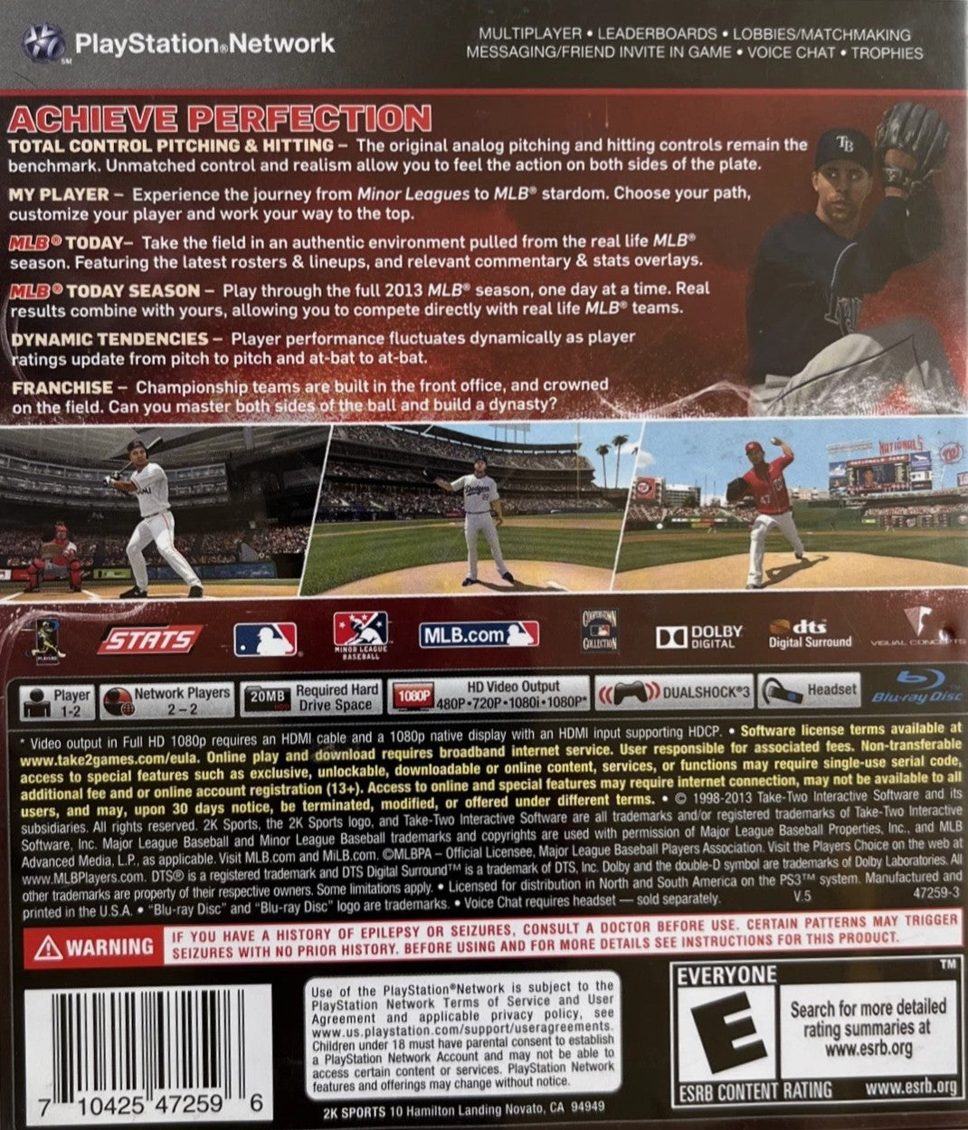 MLB 2K13 PS3 - Video Game - Used - CaveGamers - Image 2
