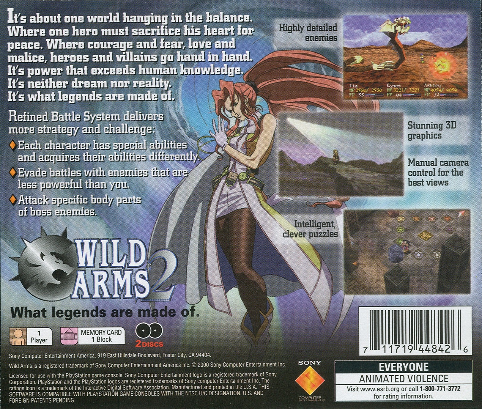 Wild Arms 2 [2 Discs] Playstation - Video Game - Used - CaveGamers - Image 2