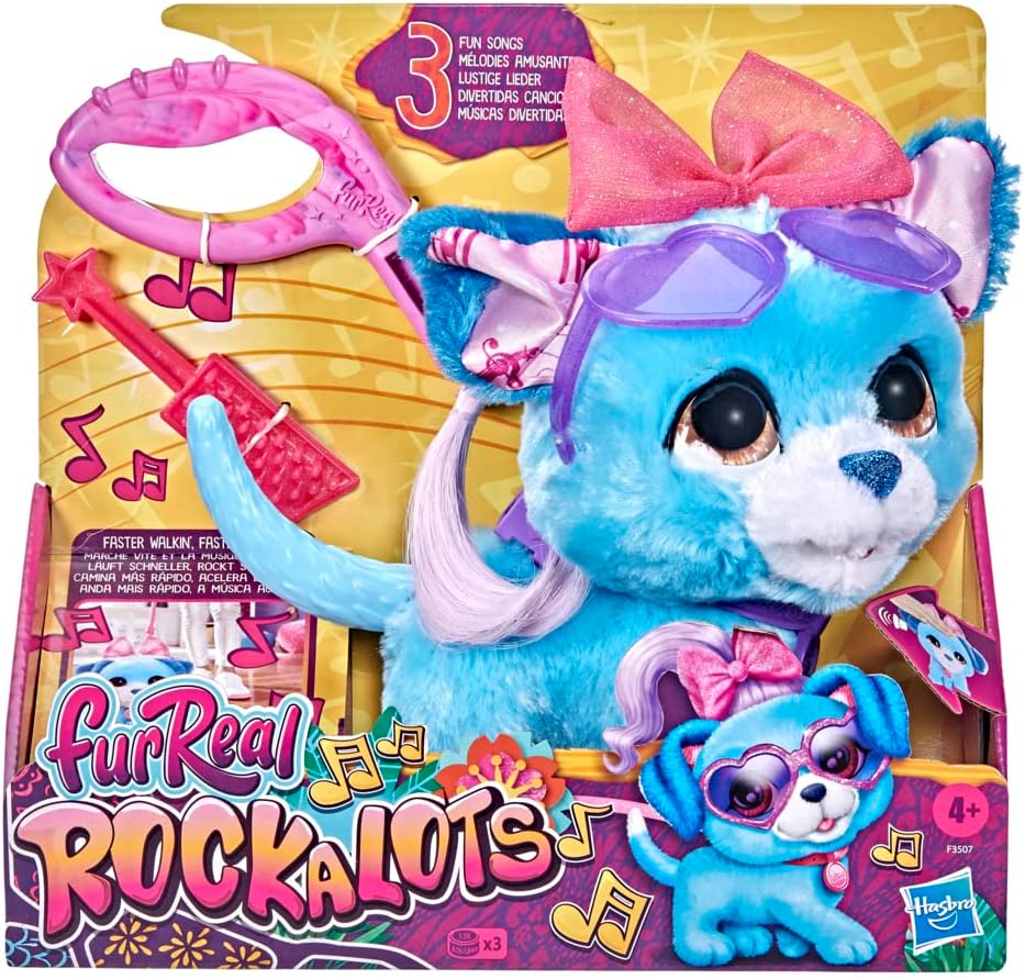 FurReal Rockalots Musical Interactive Walking Puppy - Blue