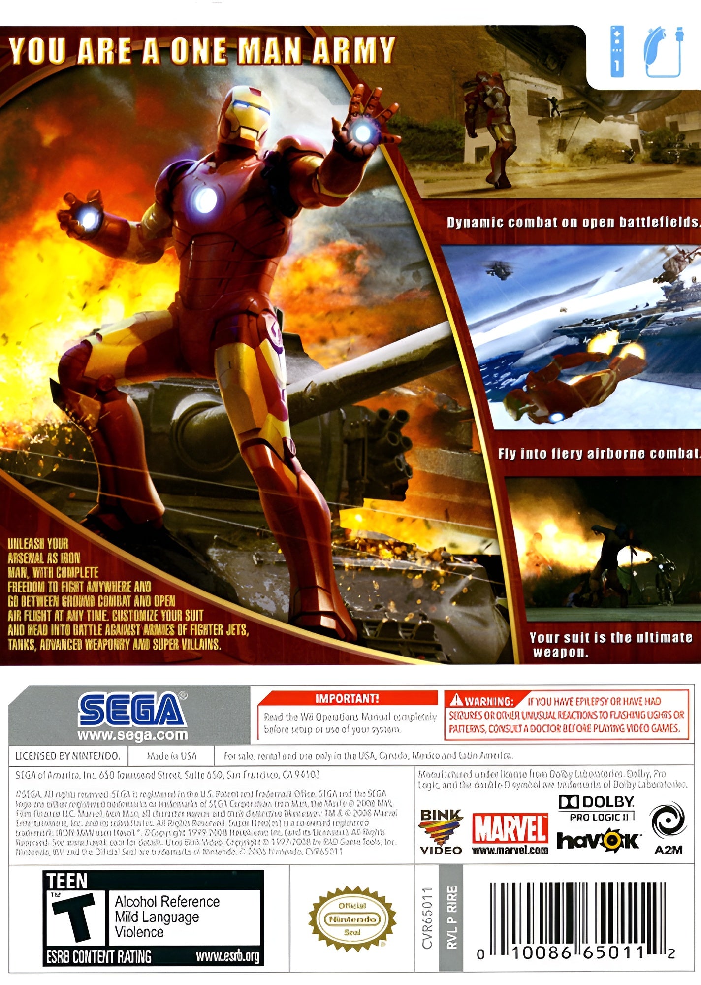 Iron Man Wii - Video Game - Used - CaveGamers - Image 2