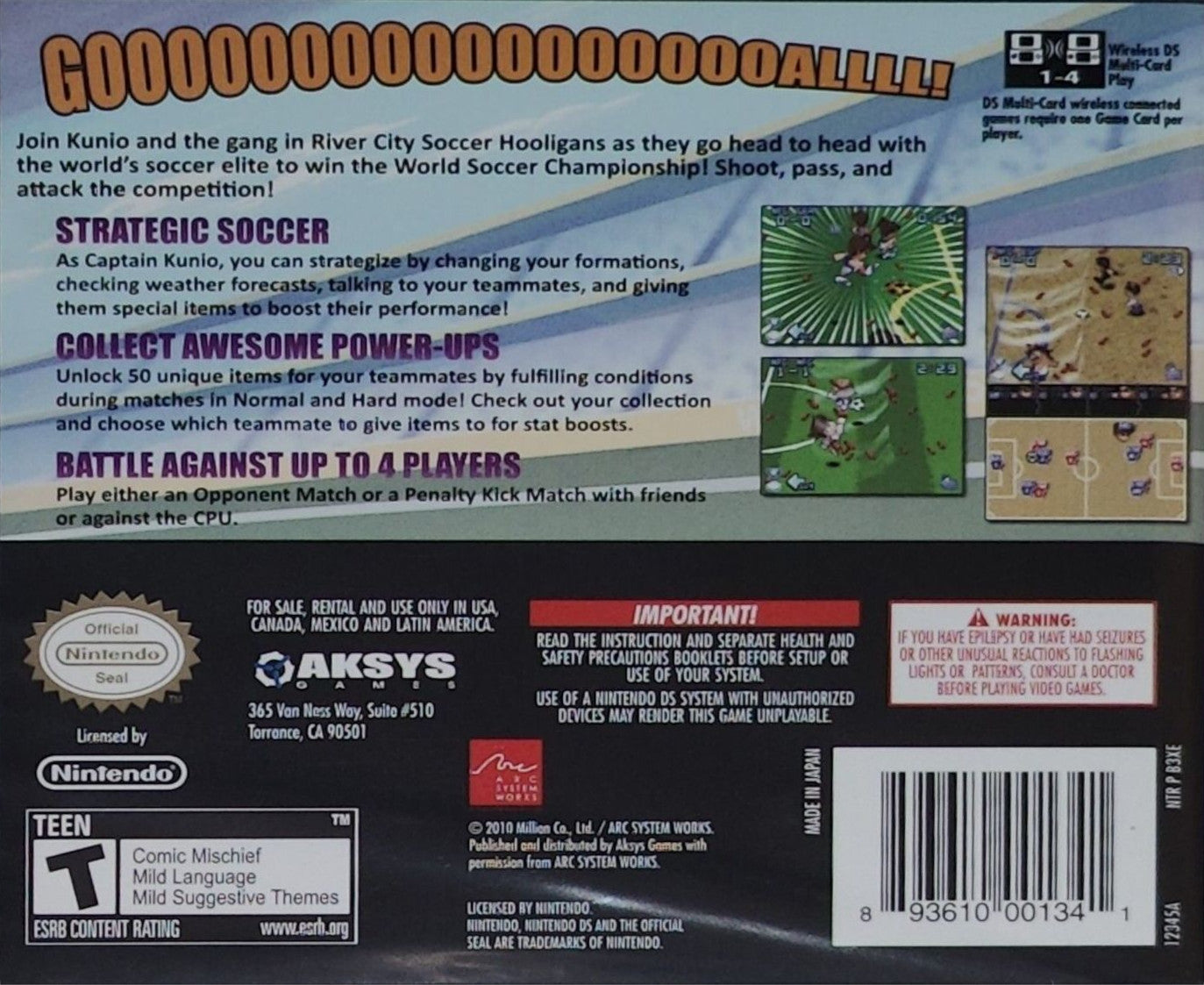 River City Soccer Hooligans DS - Video Game - Used - CaveGamers - Image 2