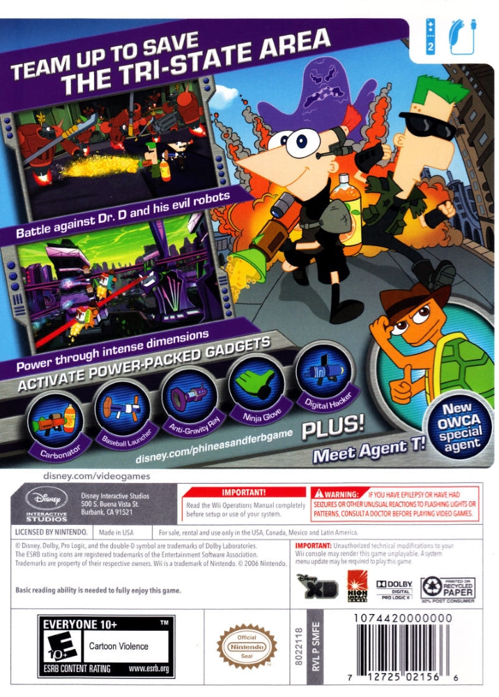 Phineas and Ferb: Across the 2nd Dimension Wii - Video Game - Used - CaveGamers - Image 2
