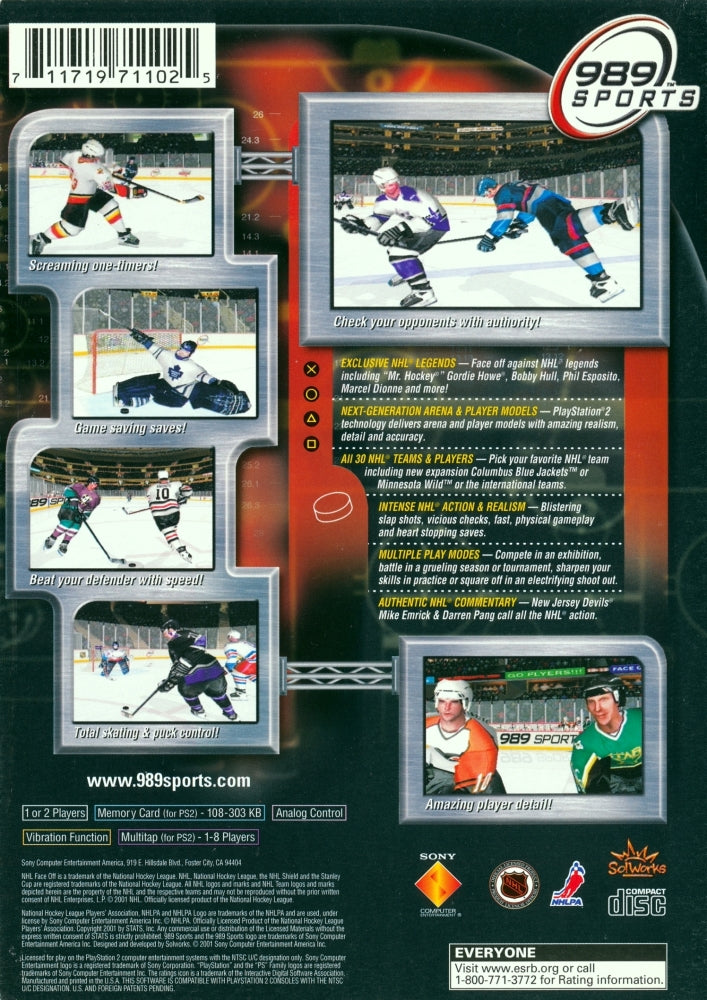 NHL FaceOff 2001 PS2 - Video Game - Used - CaveGamers - Image 2