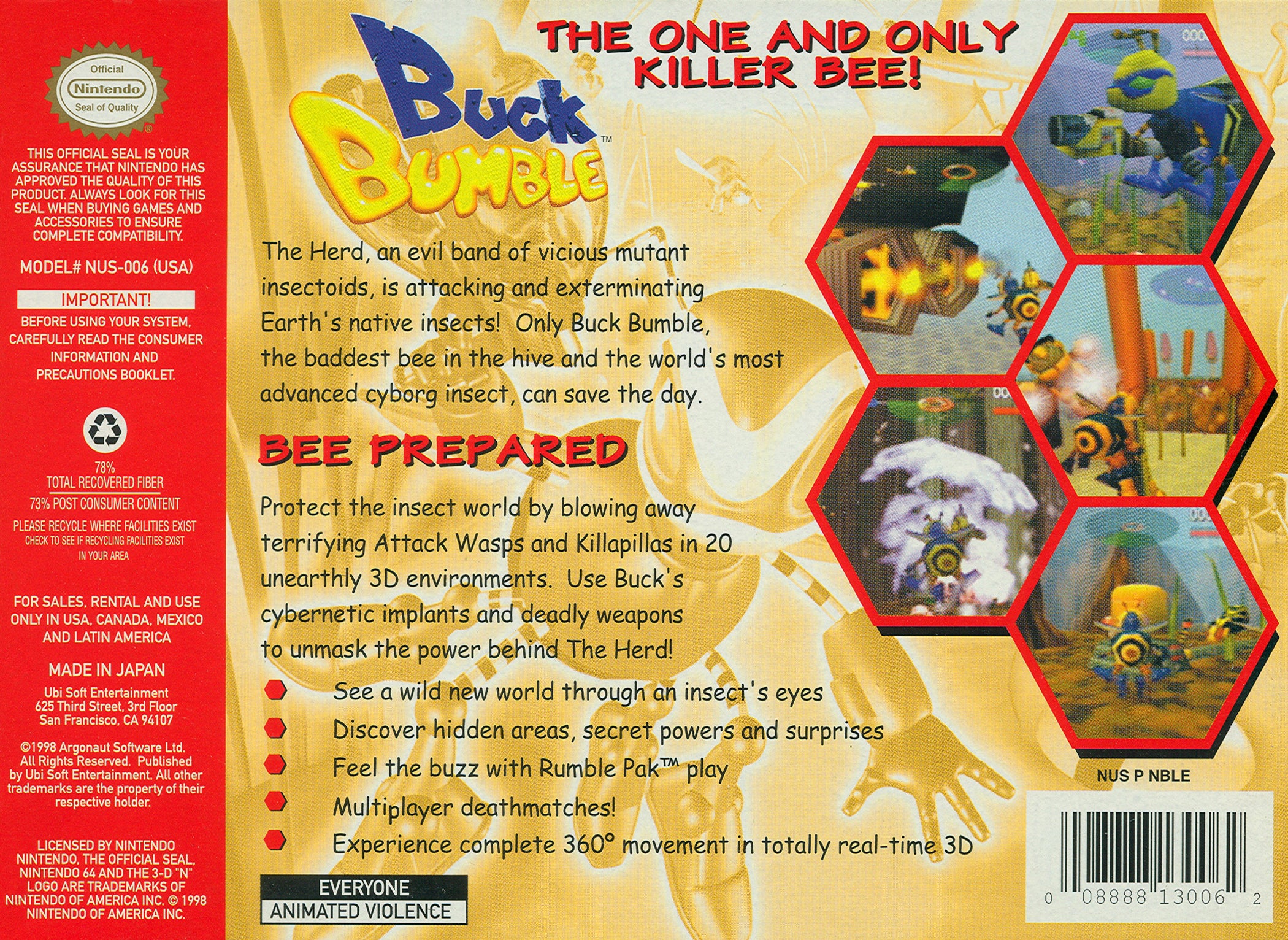 Buck Bumble N64 - Video Game - Used - CaveGamers - Image 2