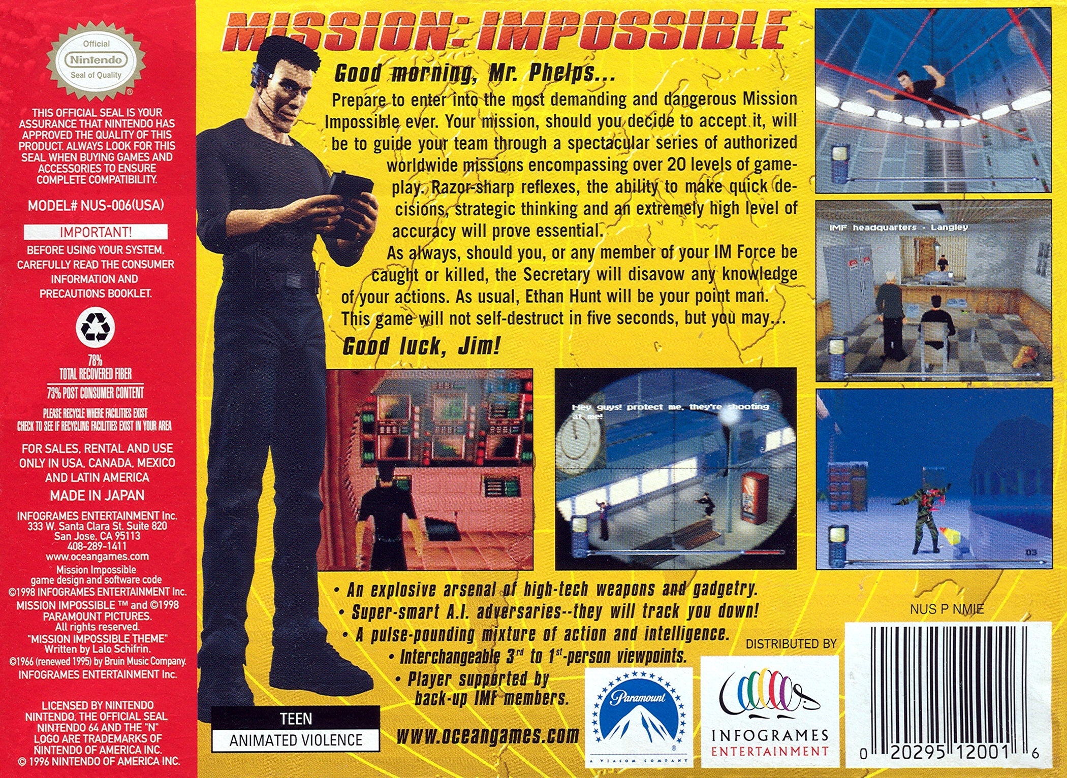 Mission Impossible N64 - Video Game - Used - CaveGamers - Image 2