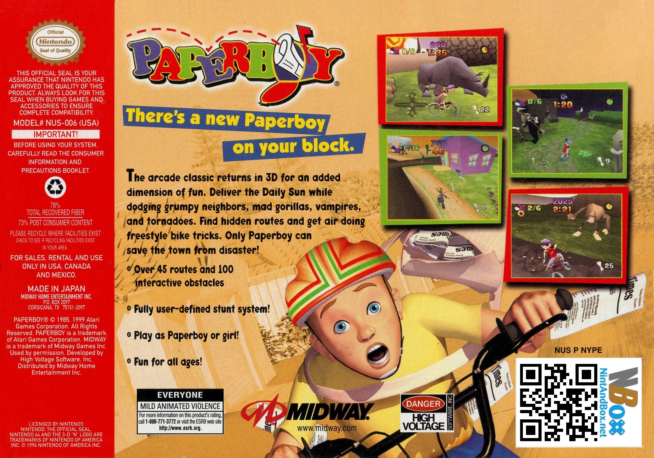 Paperboy N64 - Video Game - Used - CaveGamers - Image 2