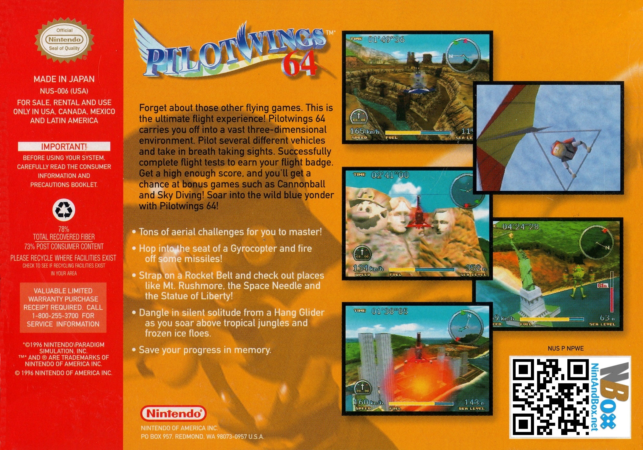 Pilotwings 64 N64 - Video Game - Used - CaveGamers - Image 2