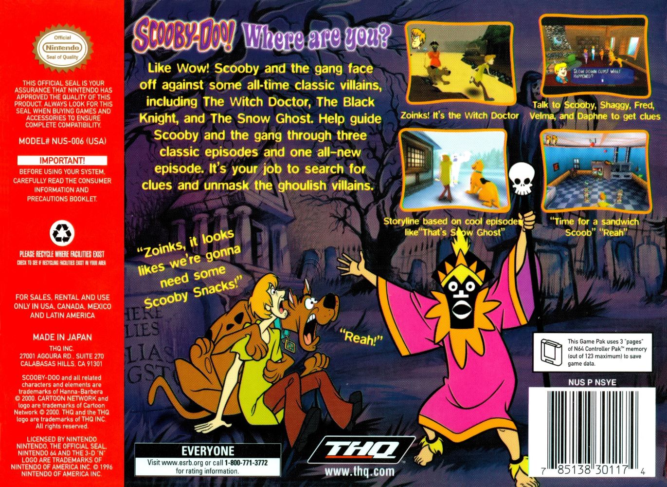Scooby Doo Classic Creep Capers N64 - Video Game - Used - CaveGamers - Image 2