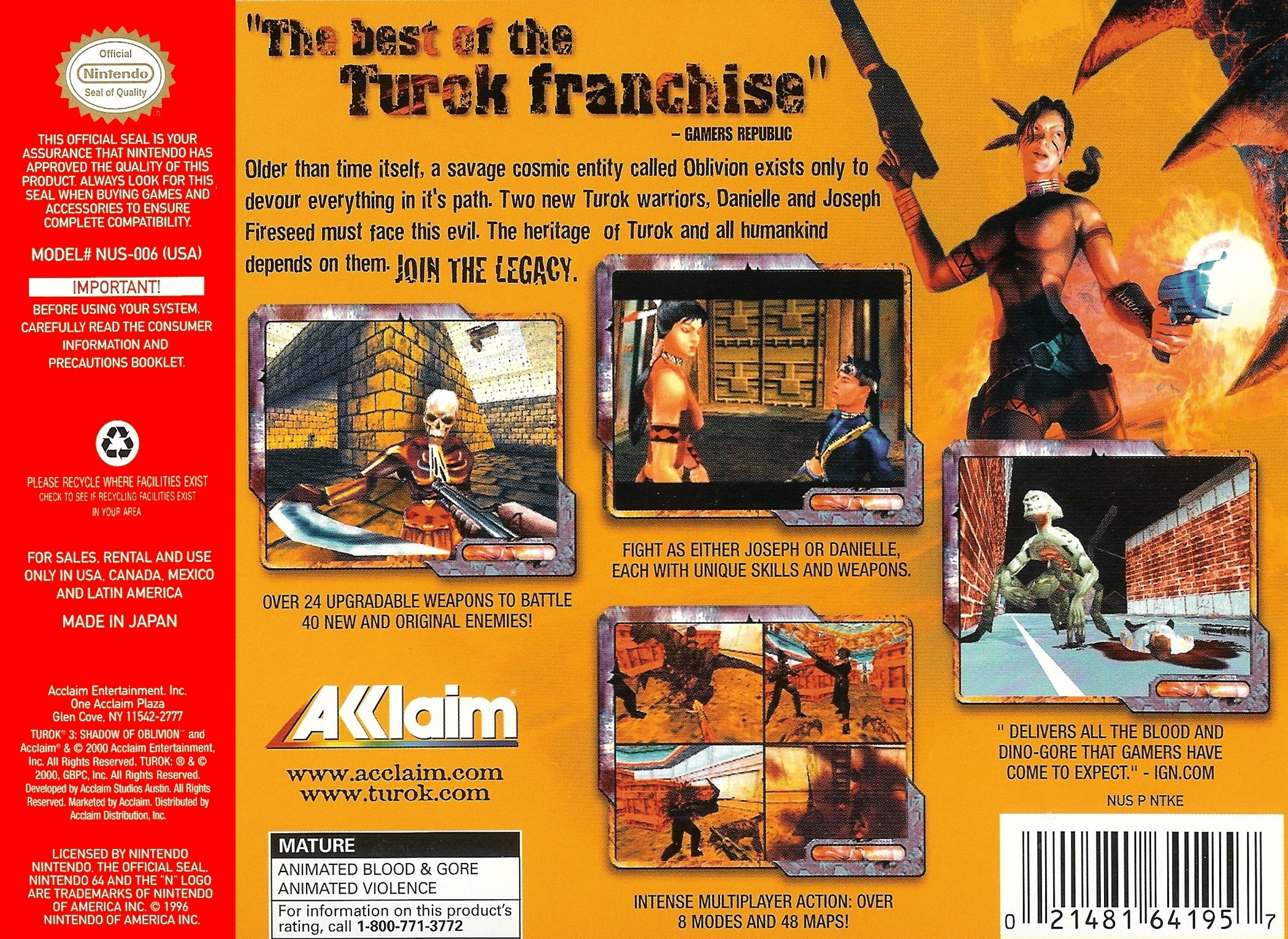 Turok 3 N64 - Video Game - Used - CaveGamers - Image 2