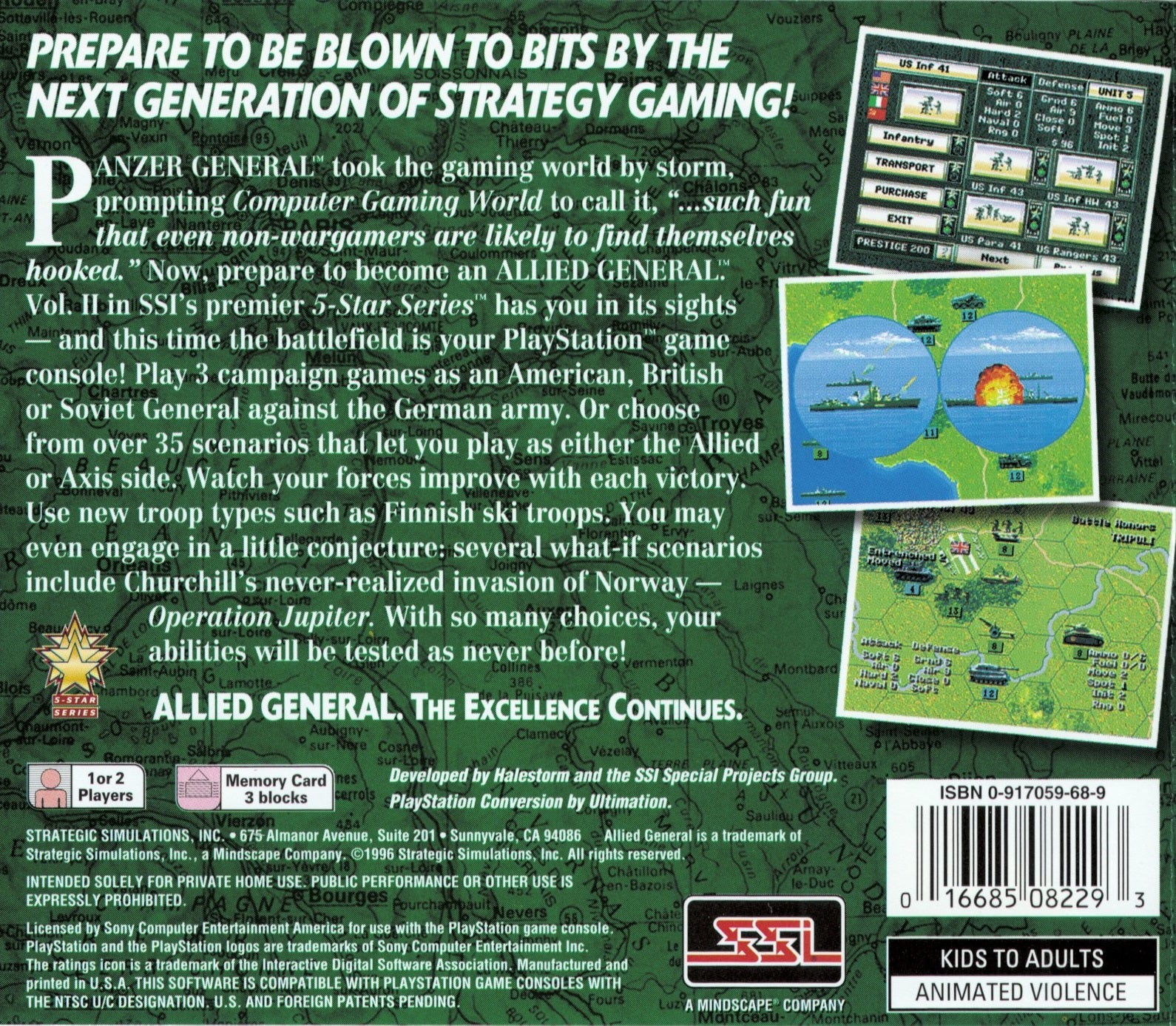 Allied General Playstation - Video Game - Used - CaveGamers - Image 2