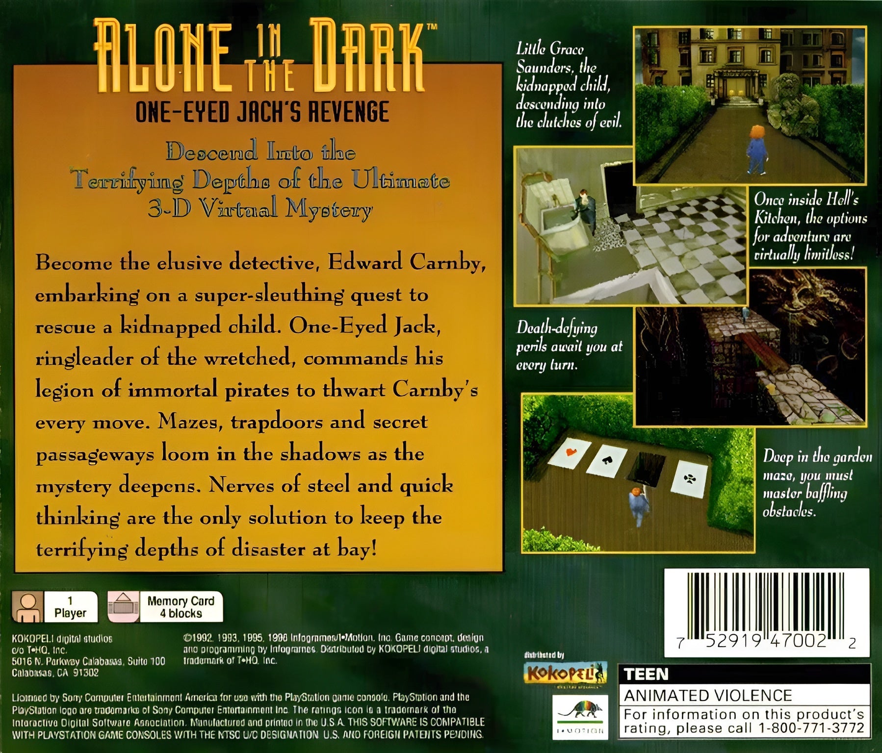 Alone In The Dark One Eyed Jack's Revenge Playstation - Video Game - Used - CaveGamers - Image 2