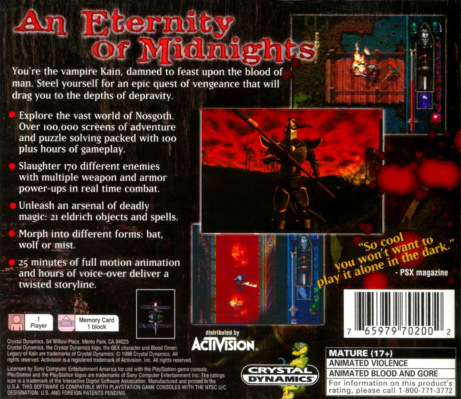 Blood Omen: Legacy of Kain Playstation - Video Game - Used - CaveGamers - Image 2