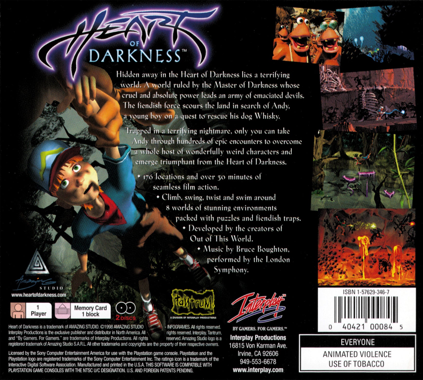 Heart of Darkness [2 Discs] Playstation - Video Game - Used - CaveGamers - Image 2