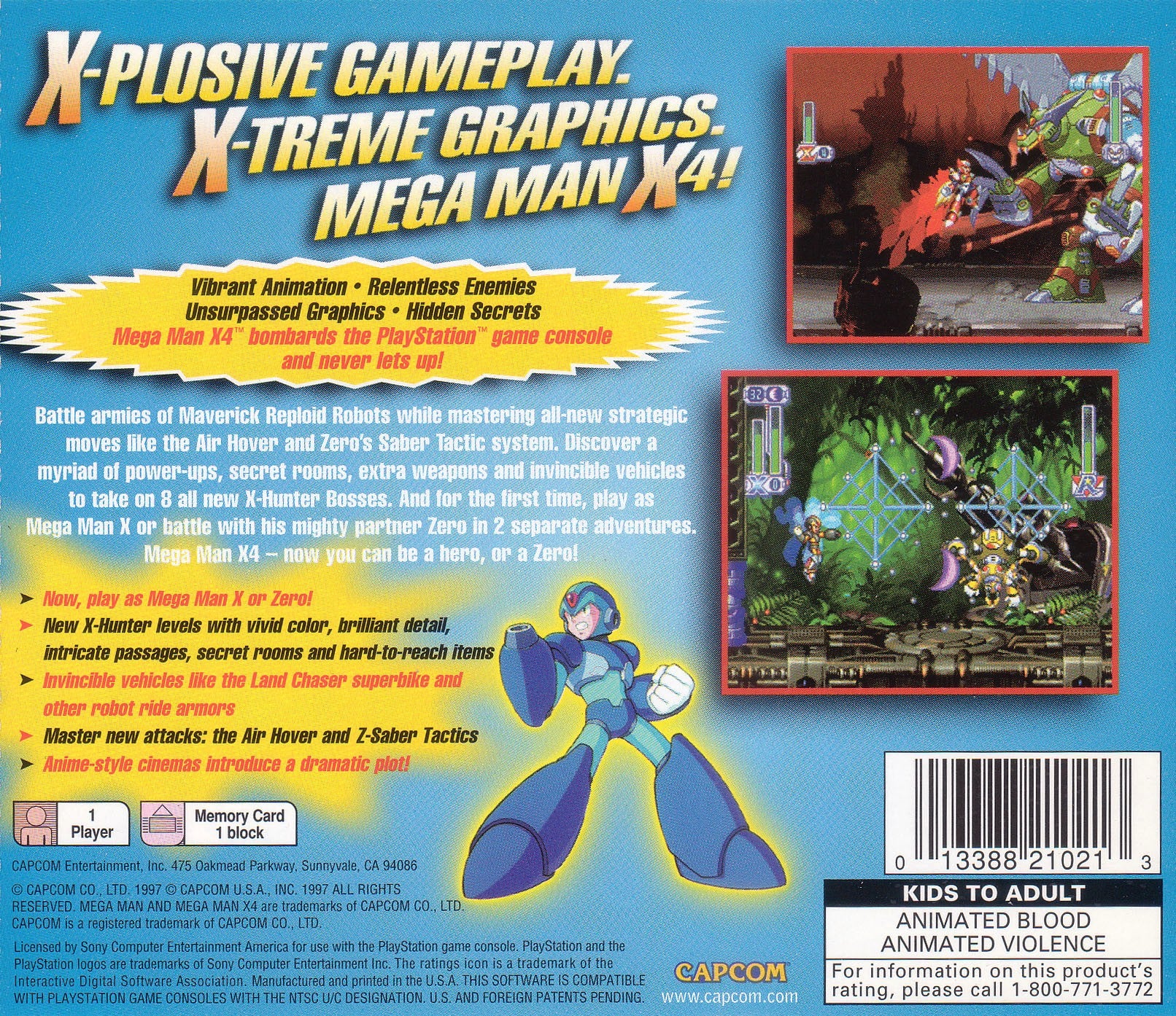 Mega Man X4 Playstation - Video Game - Used - CaveGamers - Image 2
