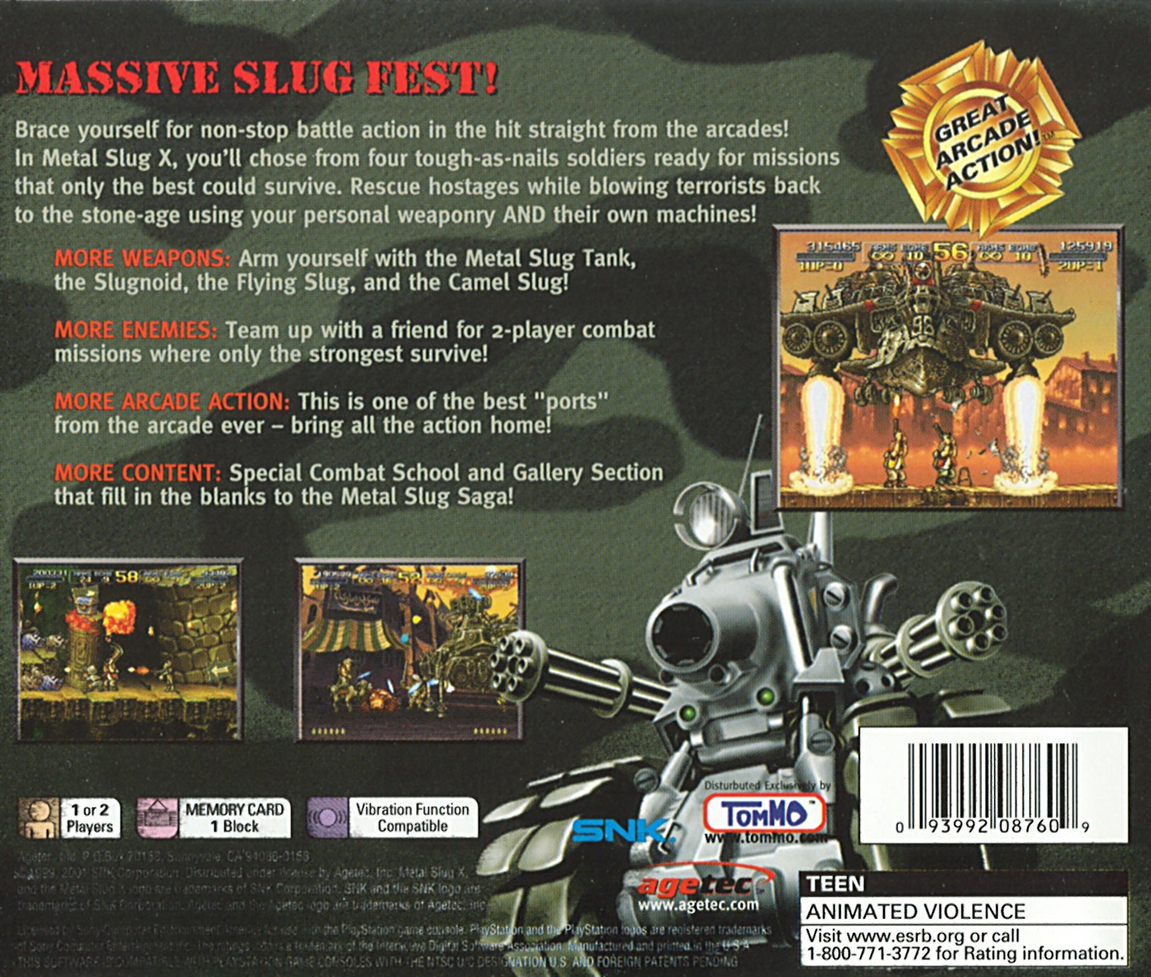 Metal Slug X Playstation - Video Game - Used - CaveGamers - Image 2