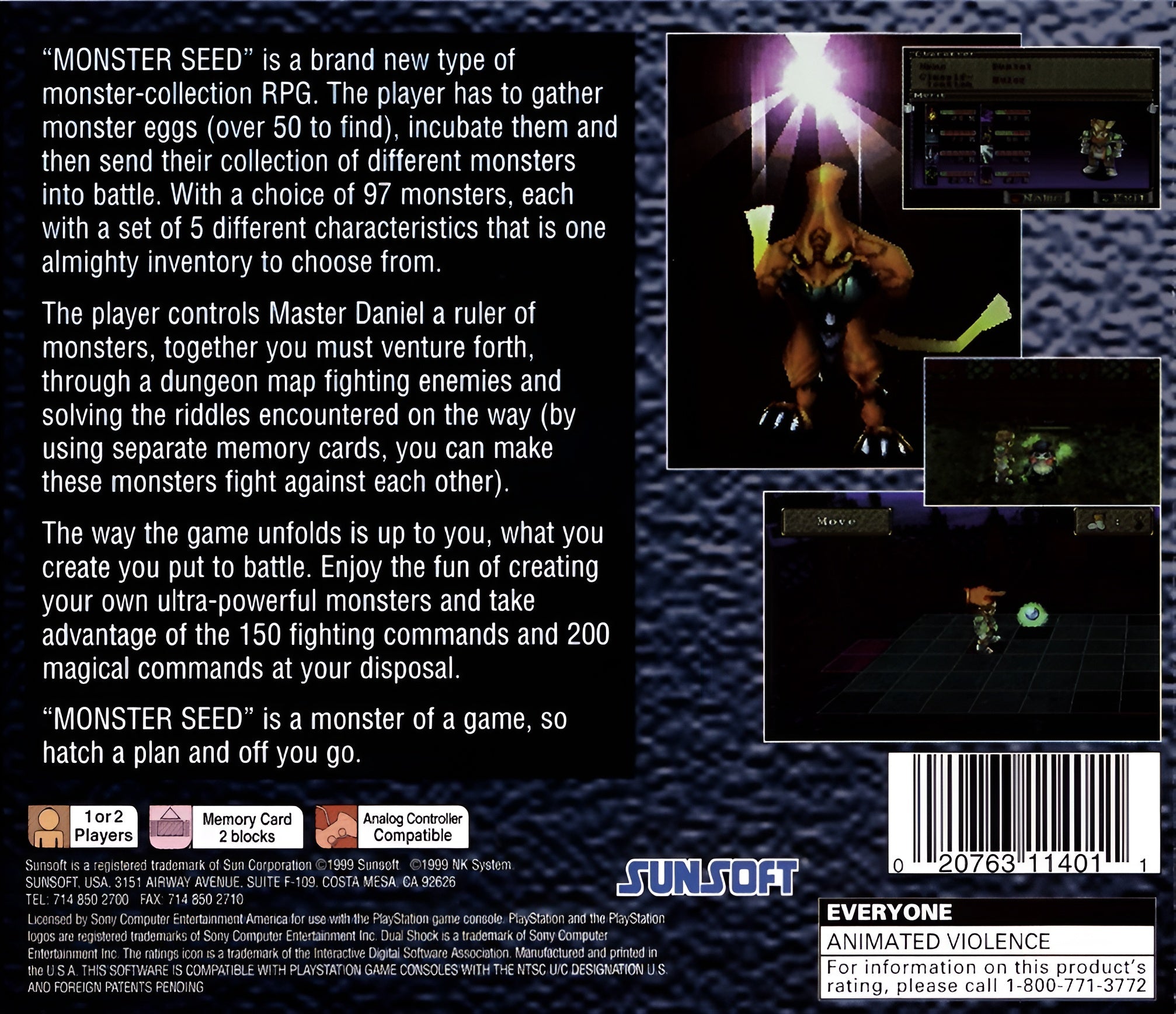 Monsterseed Playstation - Video Game - Used - CaveGamers - Image 2