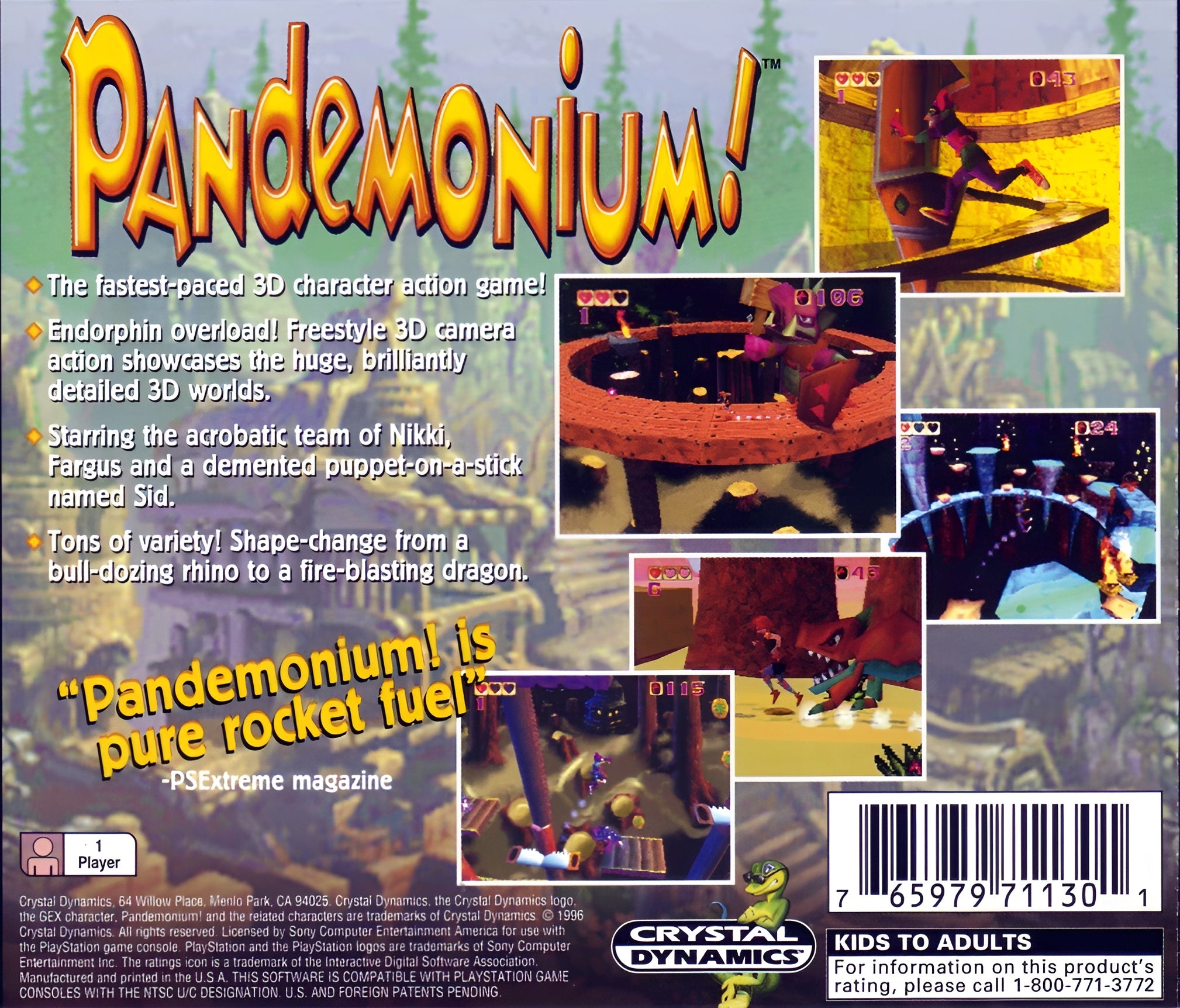 Pandemonium! Playstation - Video Game - Used - CaveGamers - Image 2