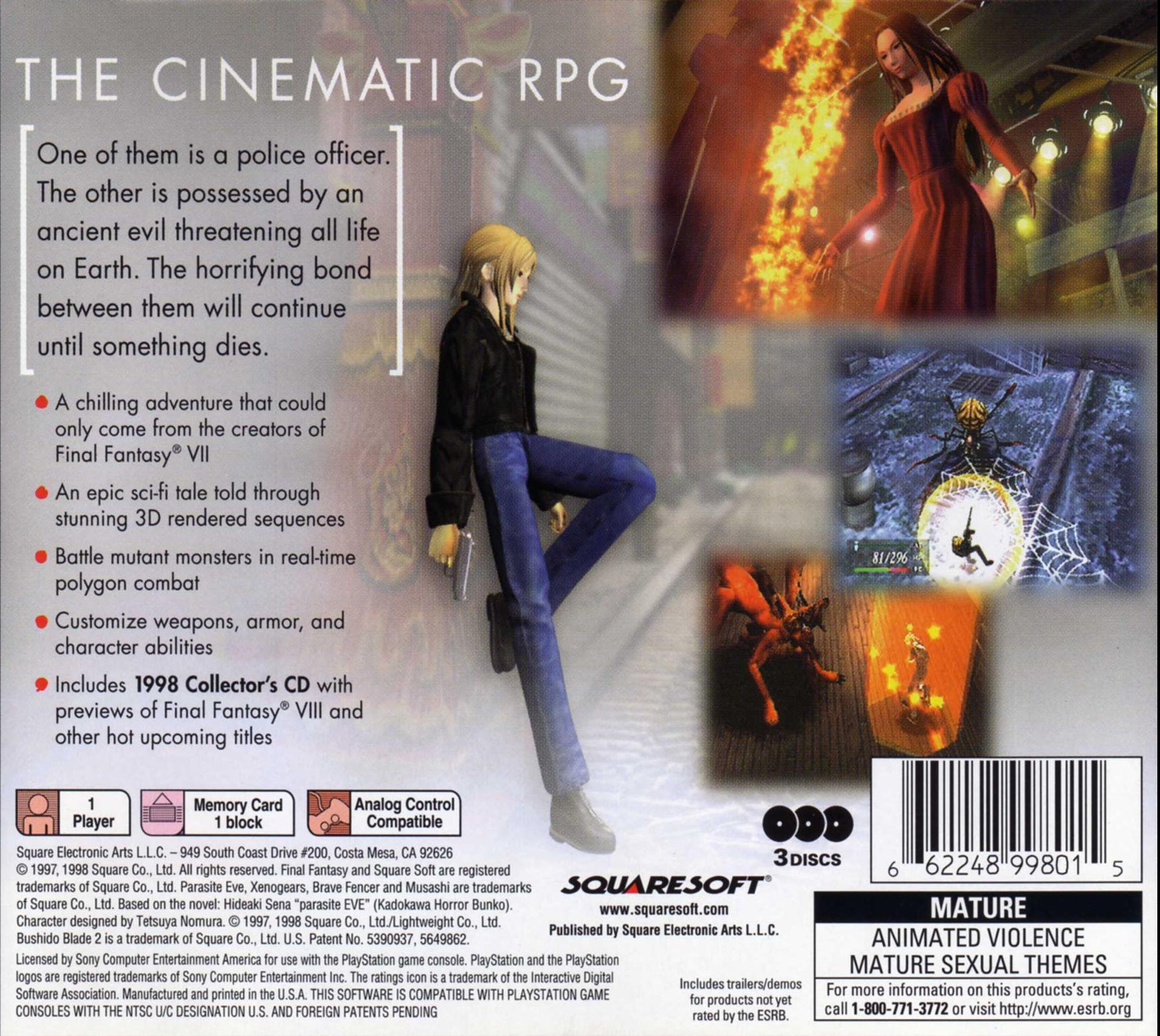 Parasite Eve [2 Discs] Playstation - Video Game - Used - CaveGamers - Image 2
