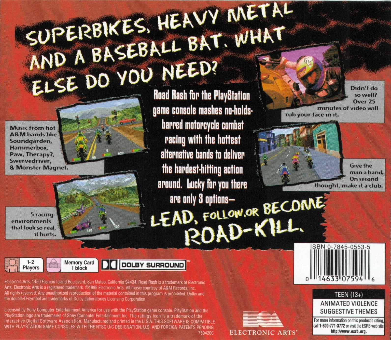 Road Rash Playstation - Video Game - Used - CaveGamers - Image 2