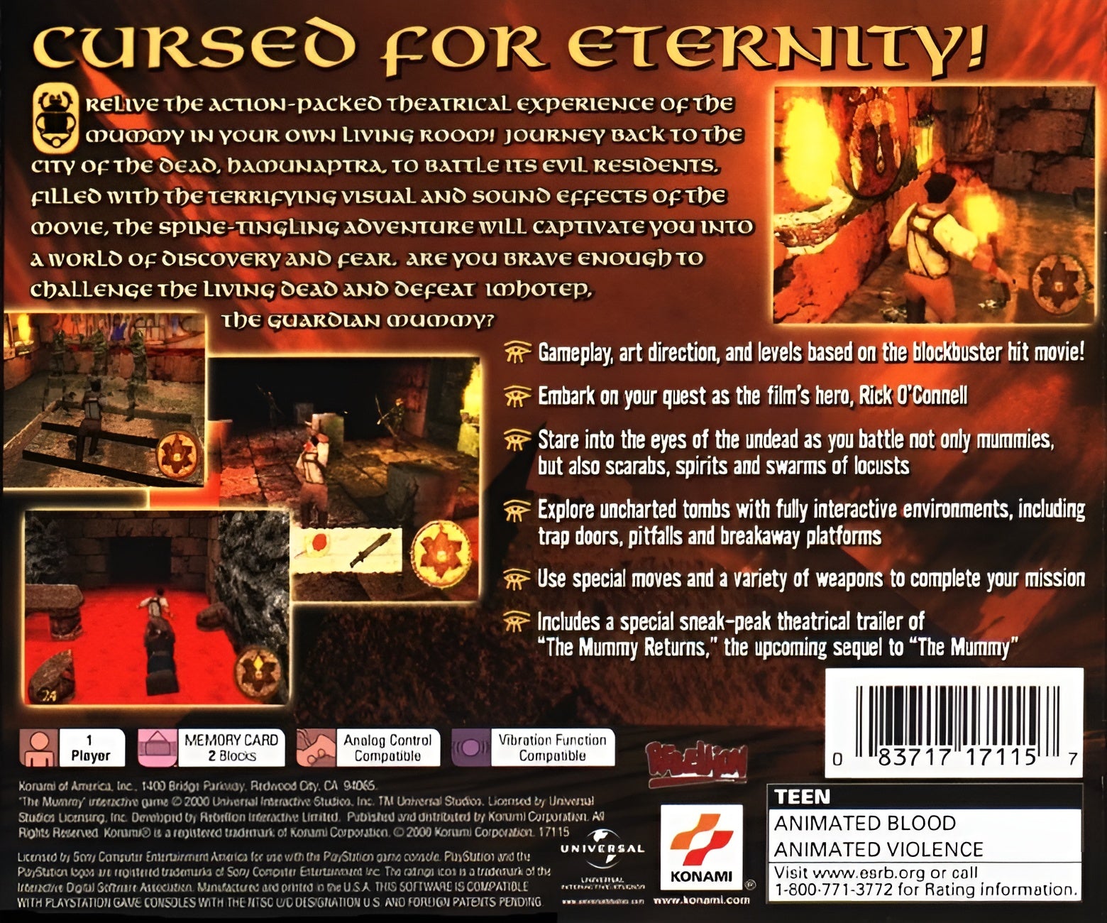 The Mummy Playstation - Video Game - Used - CaveGamers - Image 2