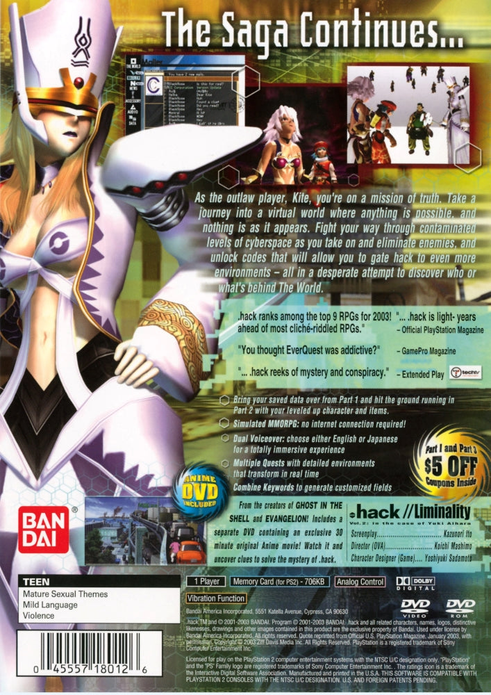 .hack Mutation PS2 - Video Game - Used - CaveGamers - Image 2