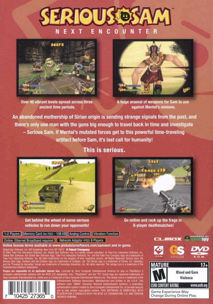 Serious Sam Next Encounter PS2 - Video Game - Used - CaveGamers - Image 2
