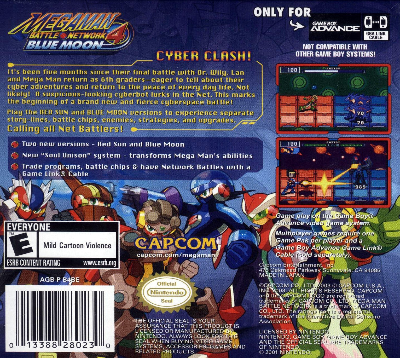 Mega Man Battle Network 4: Blue Moon Game Boy Advance - Video Game - Used - CaveGamers - Image 2
