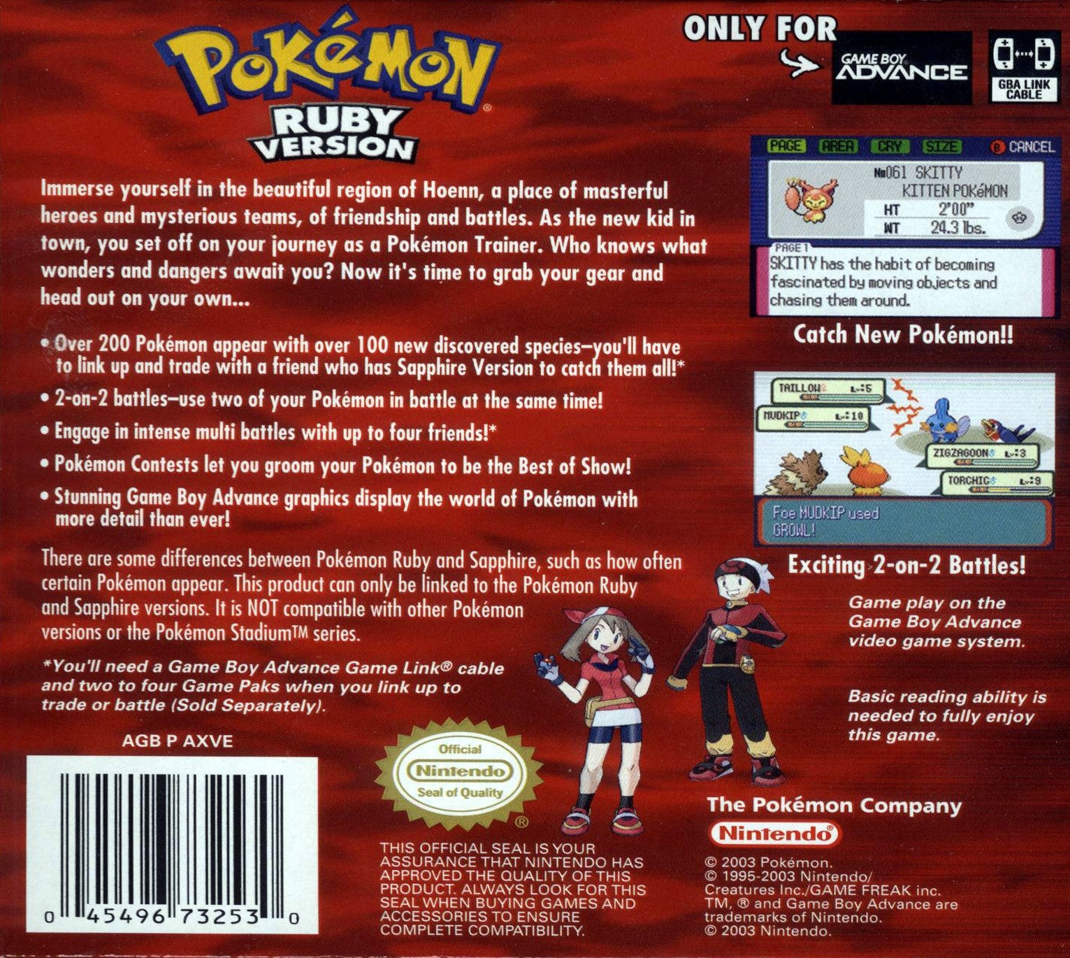 Pokemon Ruby Version Game Boy Advance - Video Game - Used - CaveGamers - Image 2