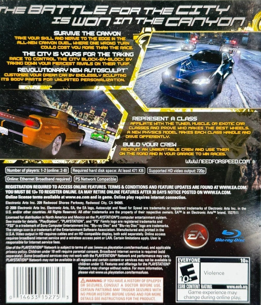 Need for Speed Carbon PS3 - Video Game - Used - CaveGamers - Image 2