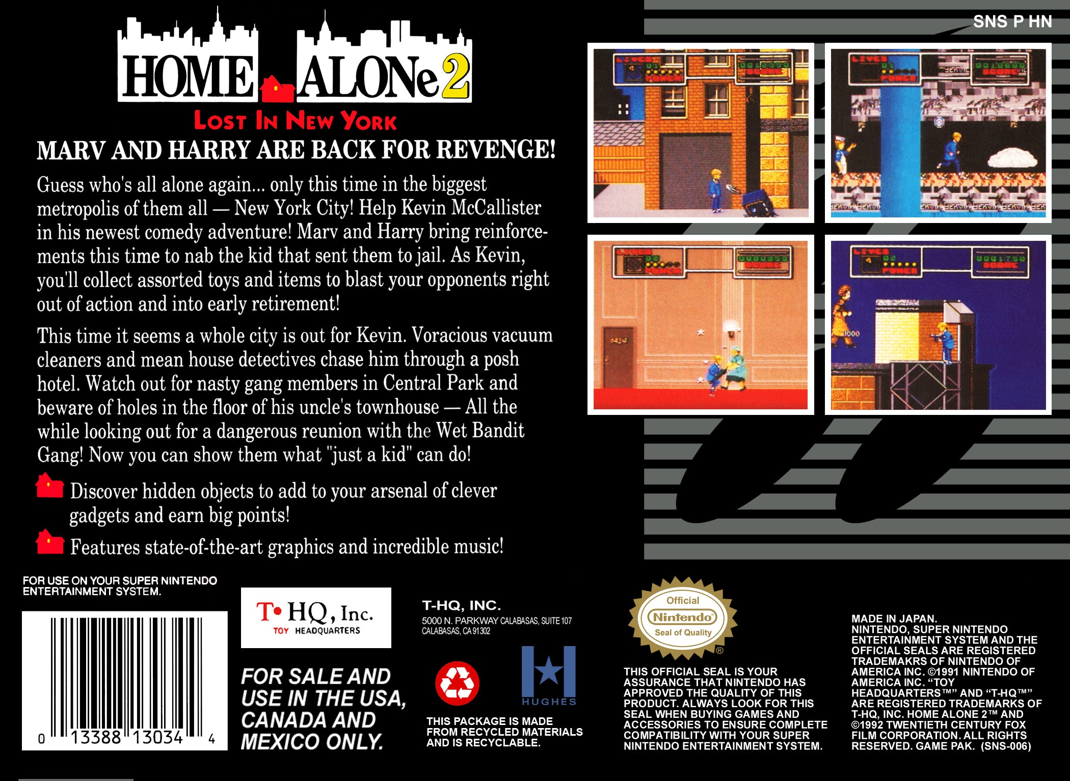 Home Alone 2 Lost In New York SNES - Video Game - Used - CaveGamers - Image 2