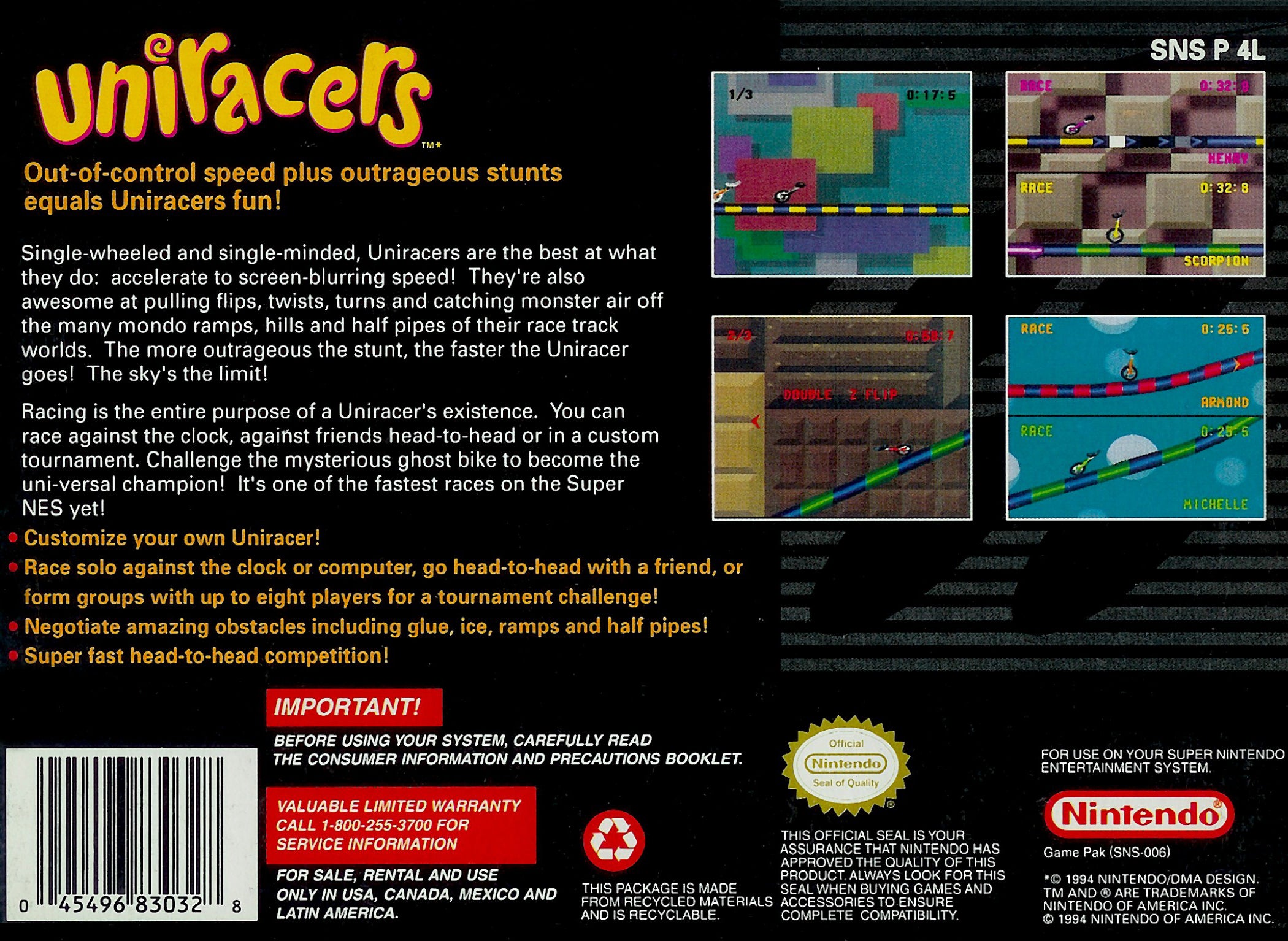 Uniracers SNES - Video Game - Used - CaveGamers - Image 2