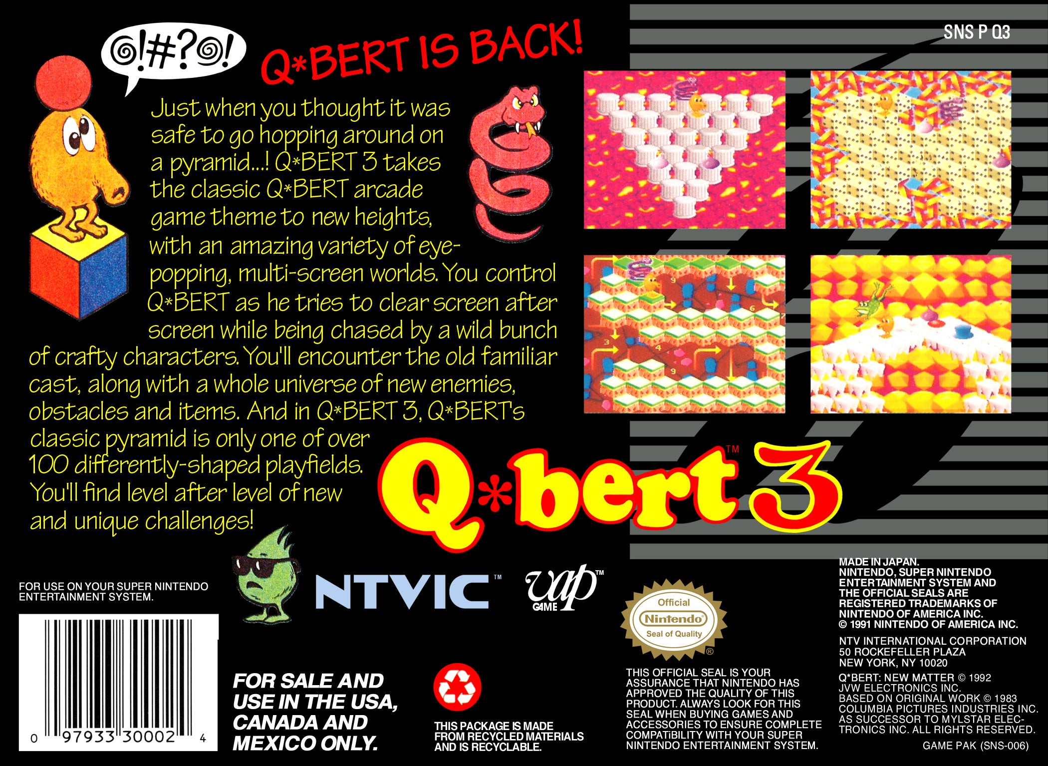 Q*bert 3 SNES - Video Game - Used - CaveGamers - Image 2