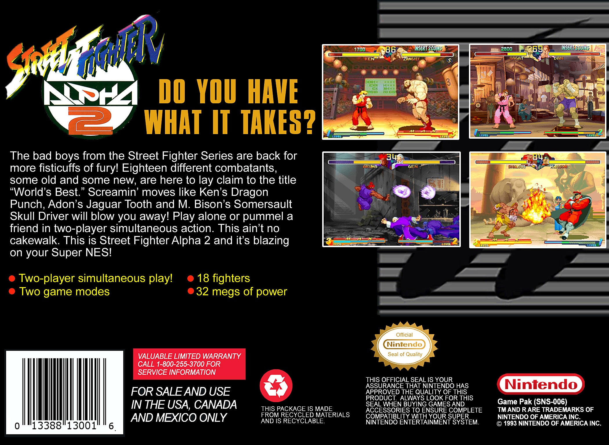Street Fighter Alpha 2 SNES - Video Game - Used - CaveGamers - Image 2