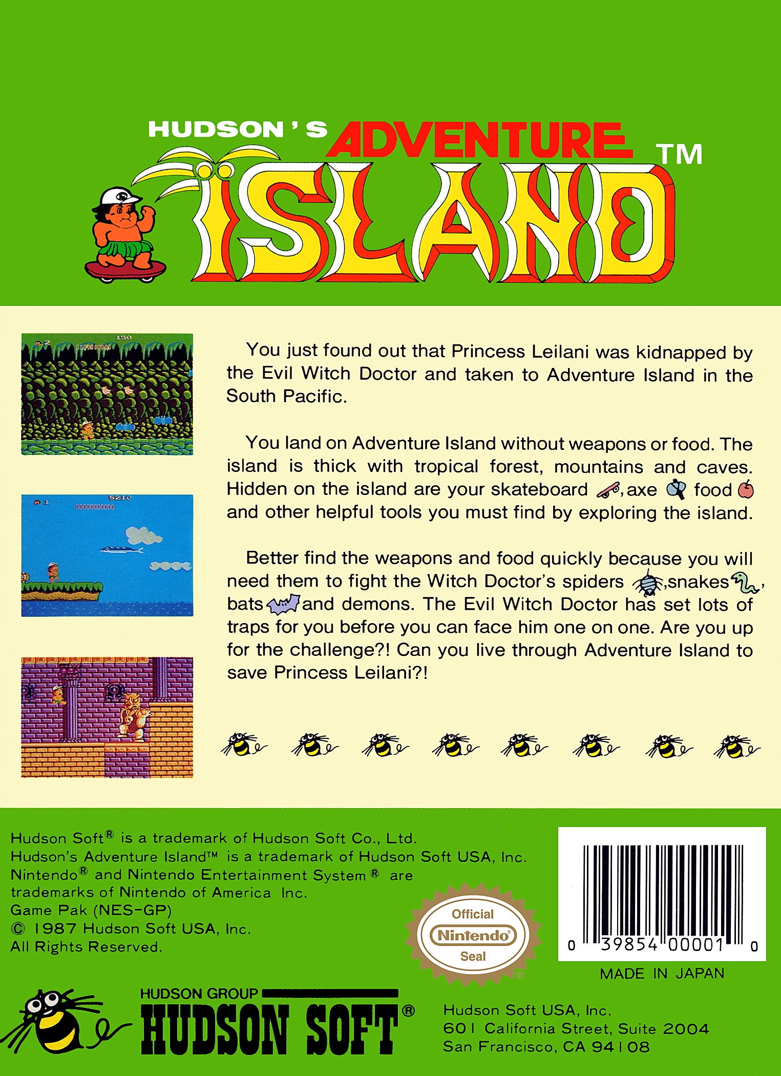 Adventure Island NES - Video Game - Used - CaveGamers - Image 2