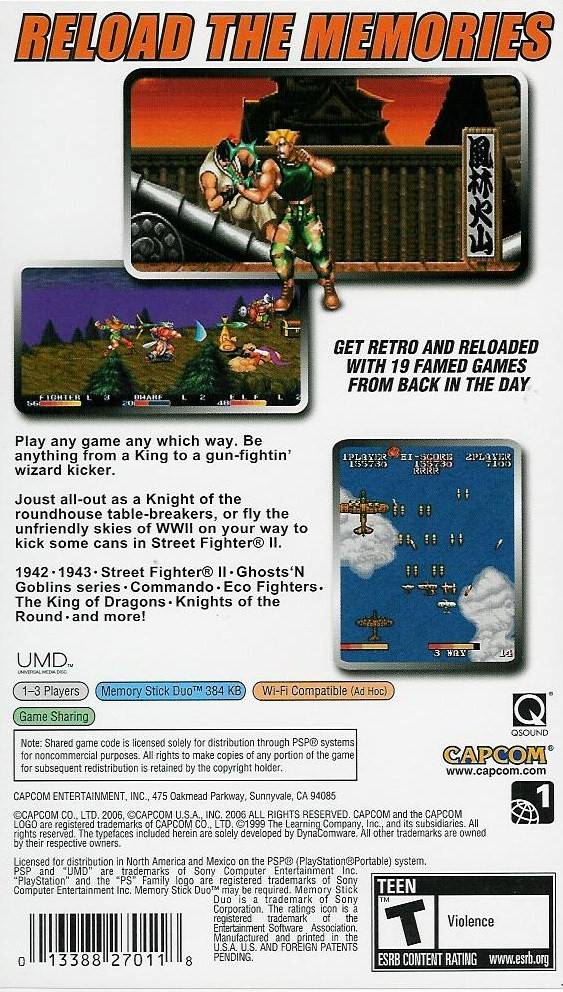 Capcom Classics Collection Reloaded PSP - Video Game - Used - CaveGamers - Image 2