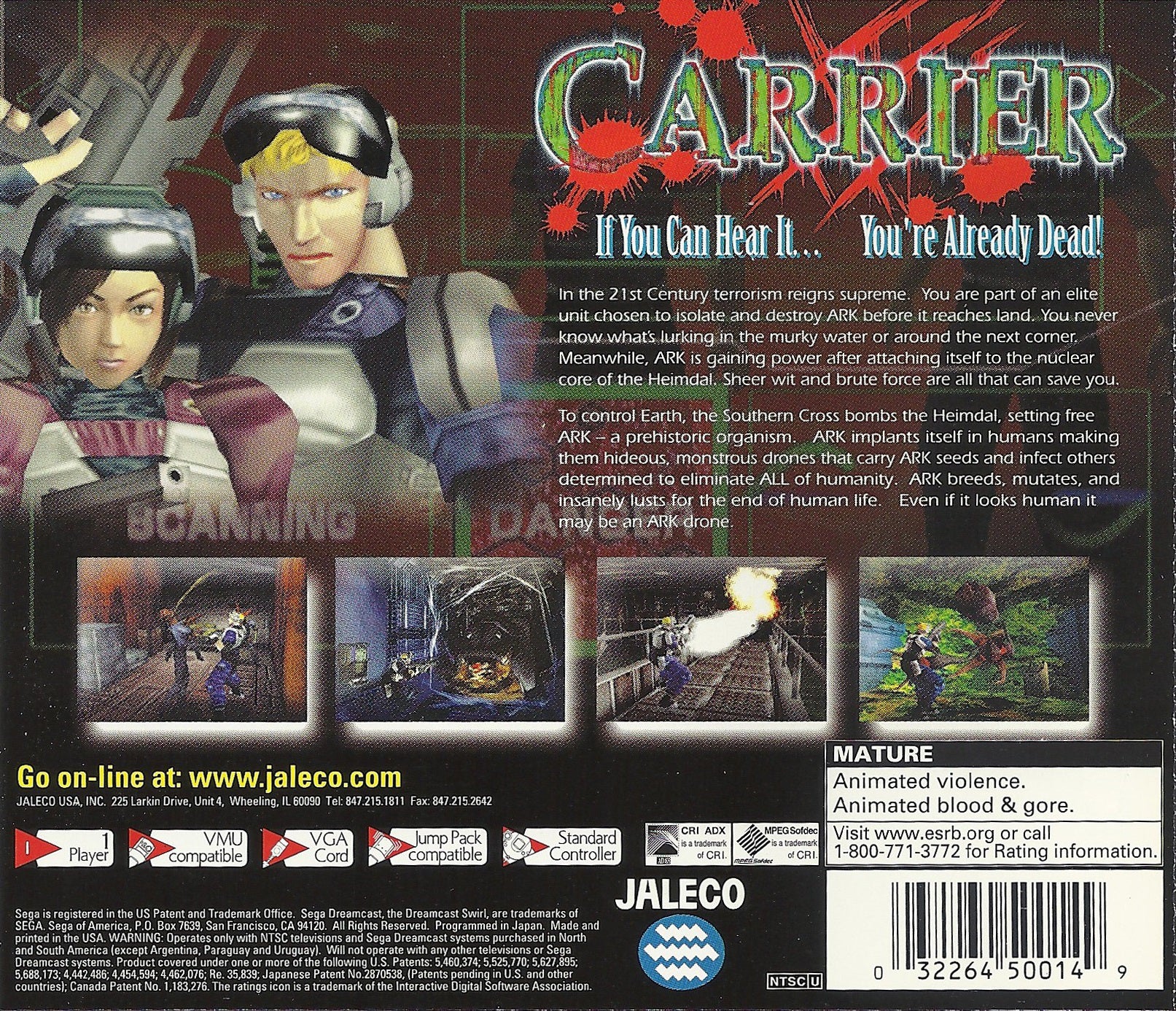 Carrier DreamCast - Video Game - Used - CaveGamers - Image 2