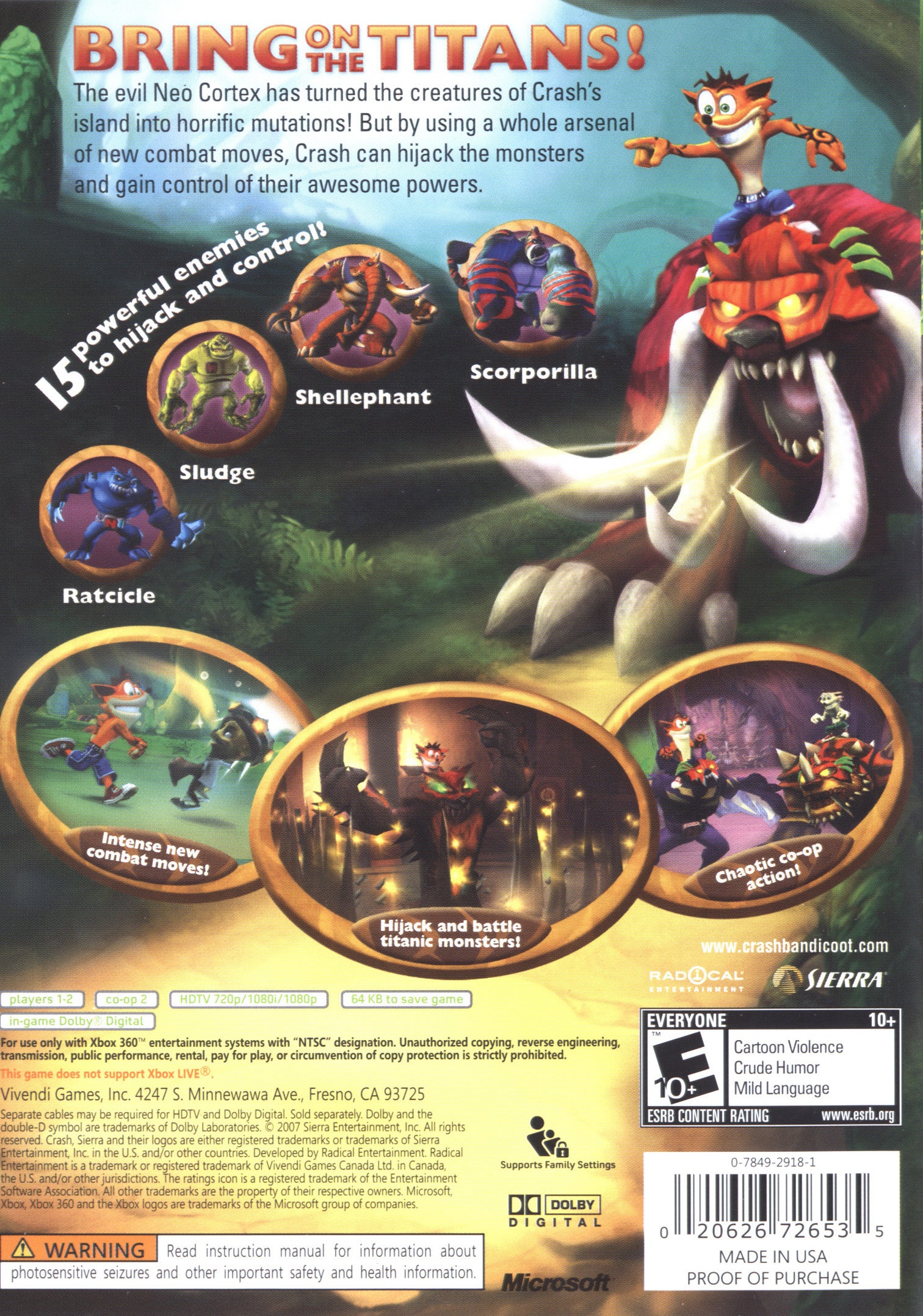 Crash of the Titans Xbox 360 - Video Game - Used - CaveGamers - Image 2