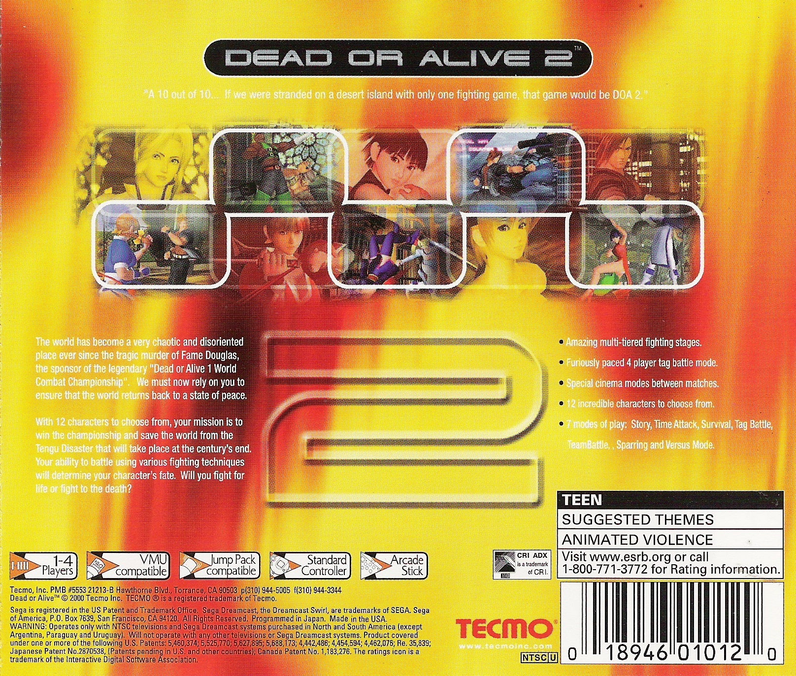 Dead or Alive 2 DreamCast - Video Game - Used - CaveGamers - Image 2