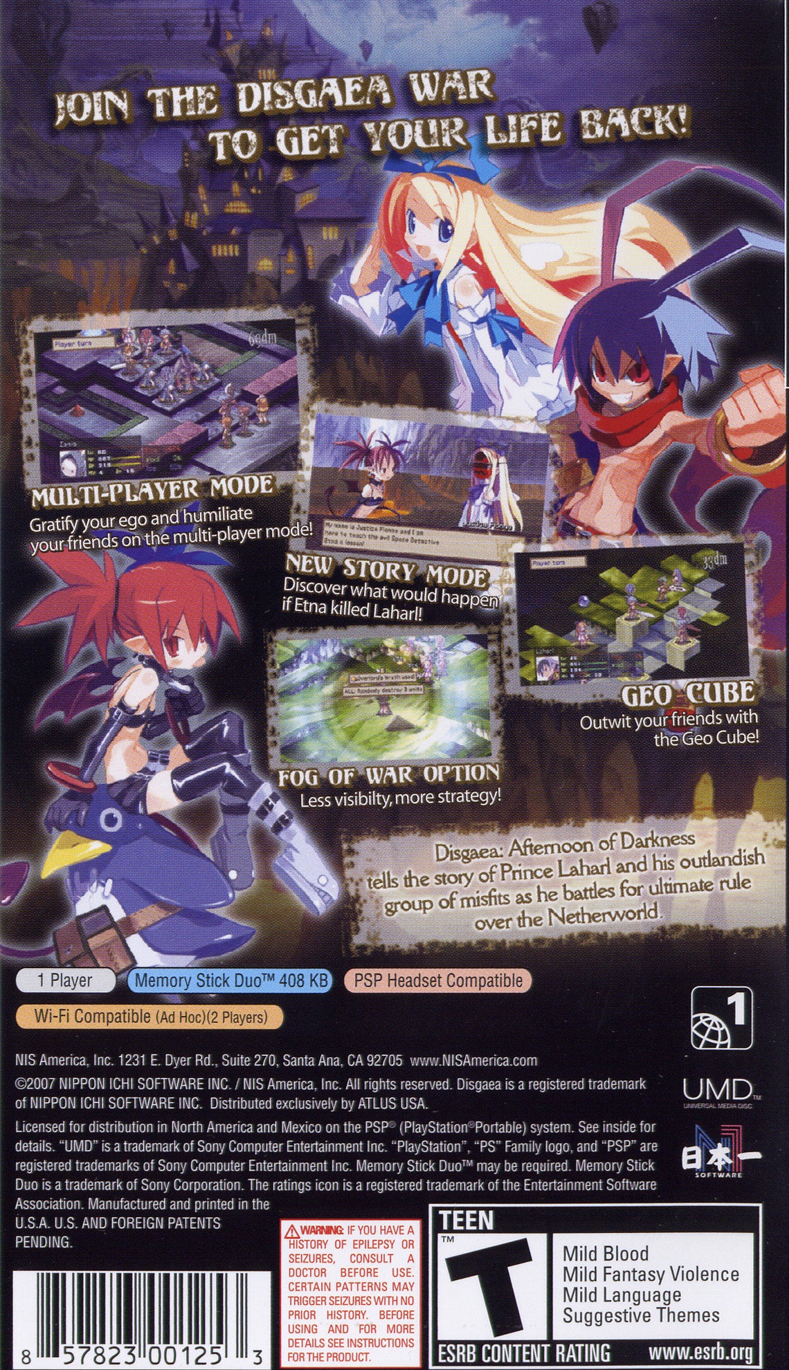 Disgaea Afternoon of Darkness PSP - Video Game - Used - CaveGamers - Image 2