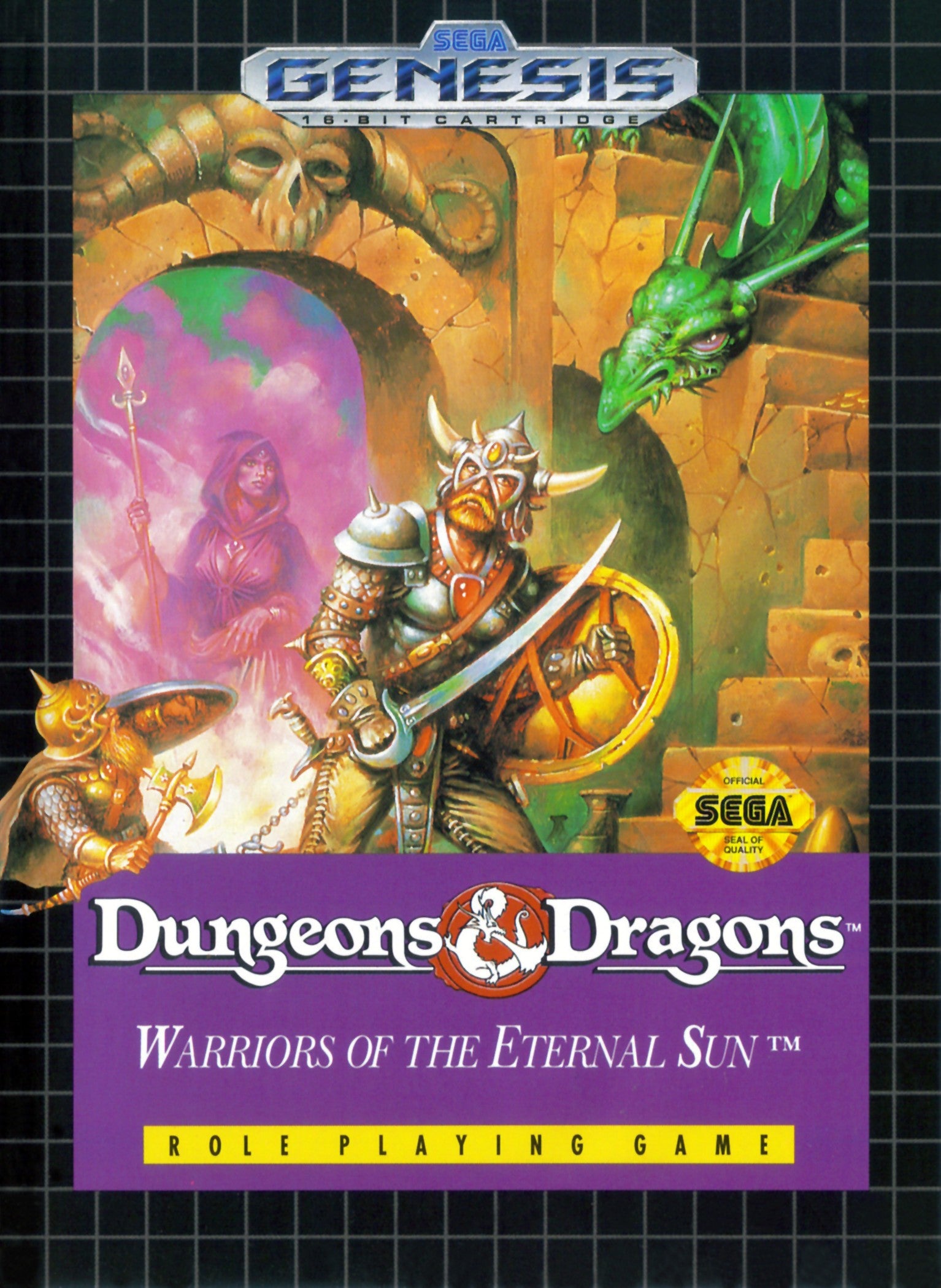 Dungeons & Dragons Warriors of the Eternal Sun Genesis - Video Game - Used - CaveGamers