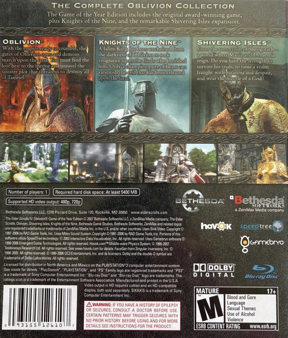 Elder Scrolls IV Oblivion [Game of the Year] PS3 - Video Game - Used - CaveGamers - Image 2
